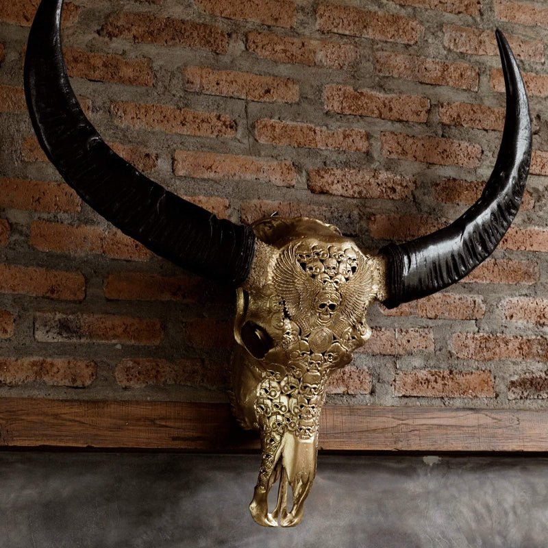 Carved Buffalo Skulls