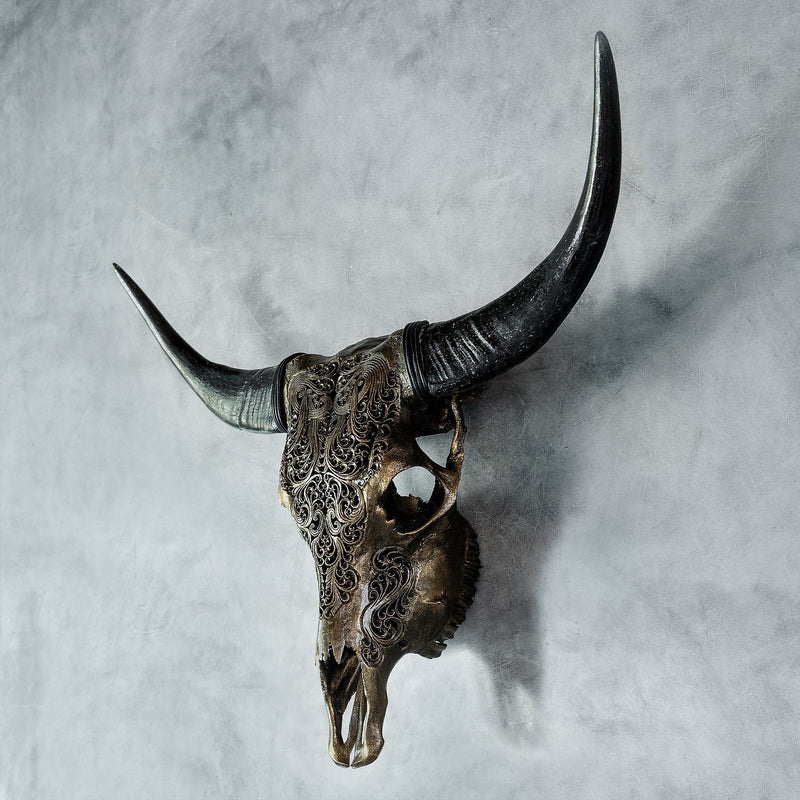 Carved Cow Skulls