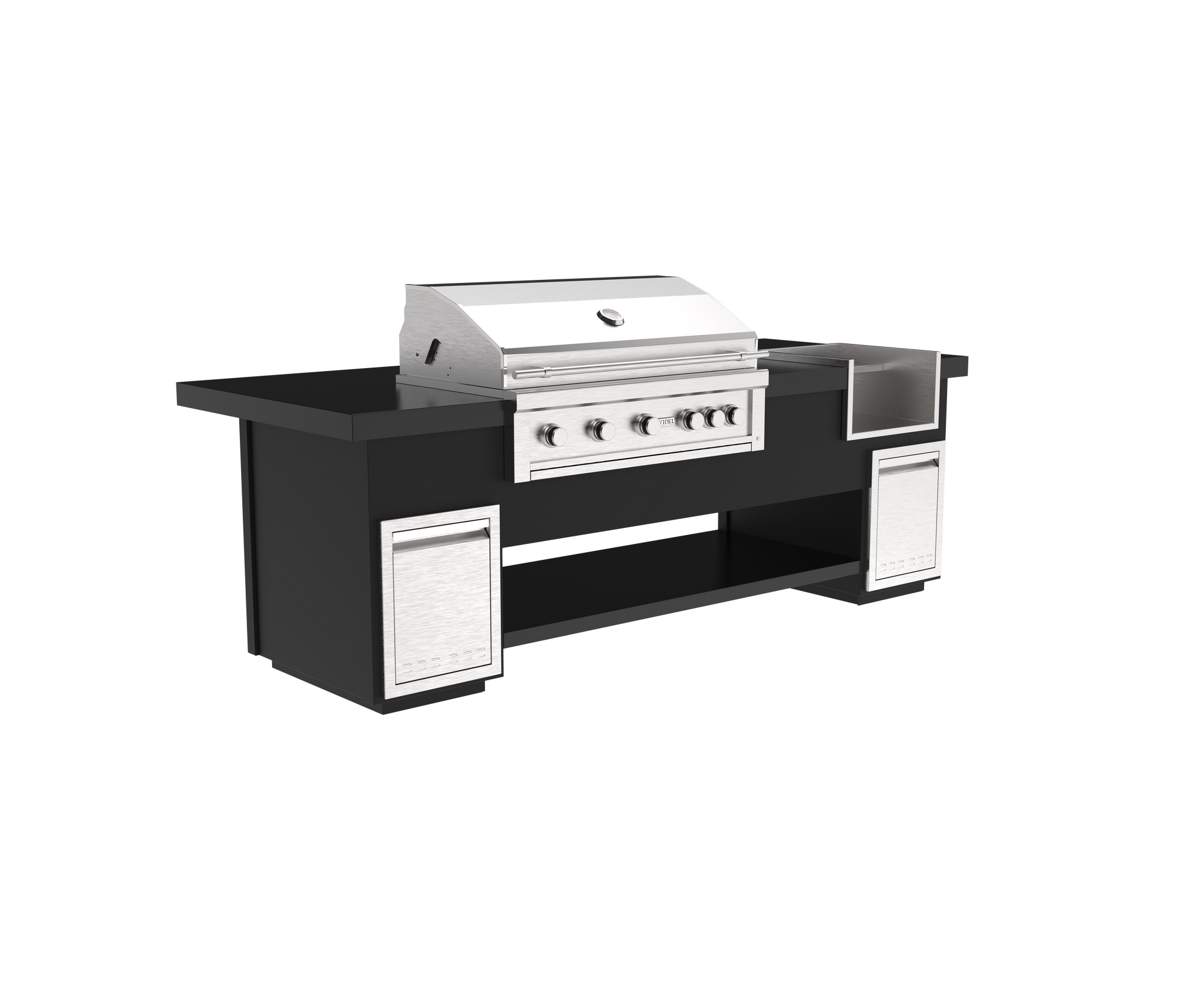 108" Maestro - Complete BBQ Island - Powder Coat - Includes Gran Fuego 42"
BBQ Grill (5) Burner - Includes Beverage Margarita Center