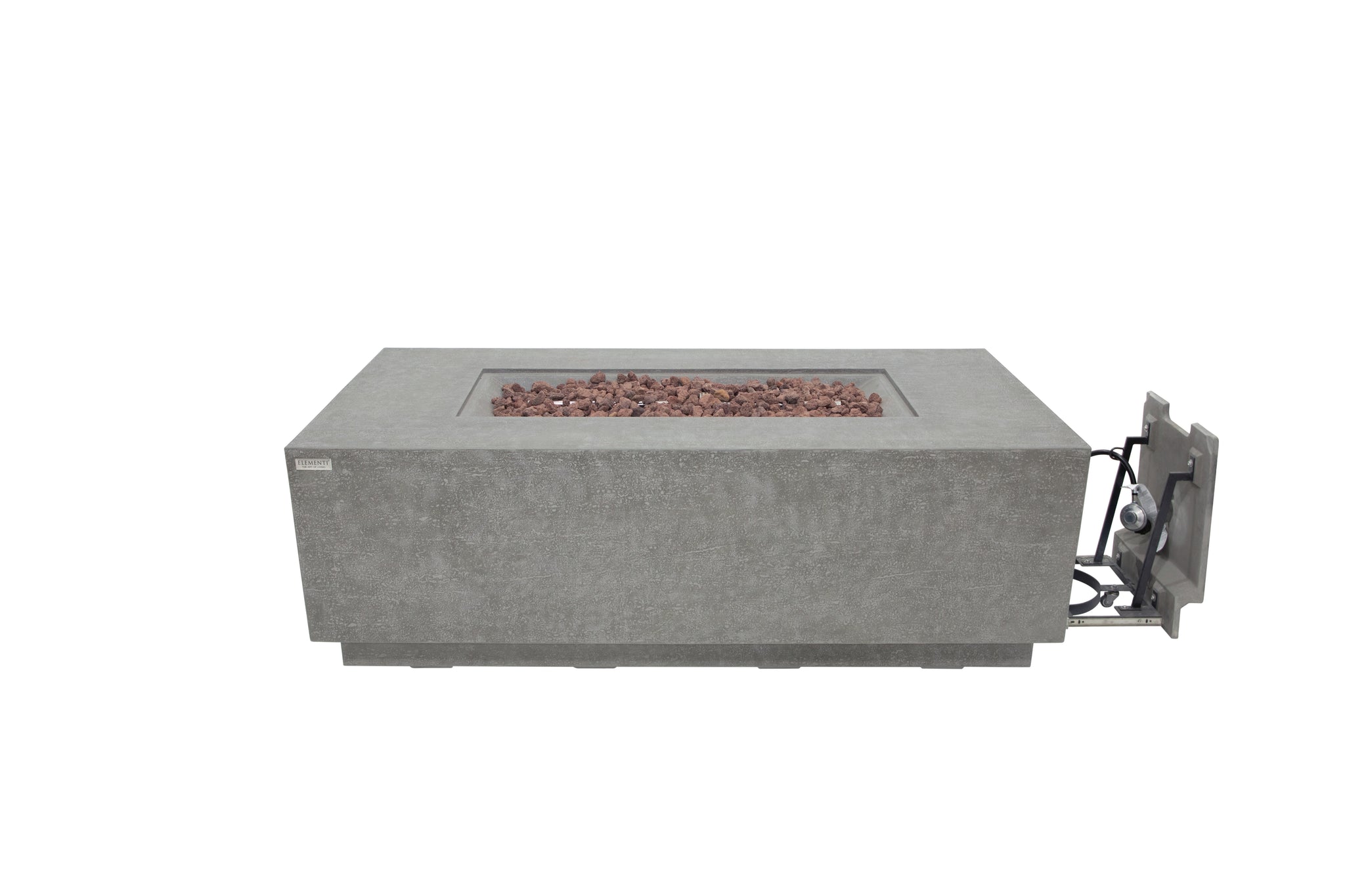 Andes 66” Concrete Fire Table with Hidden Tank - Light Gray
