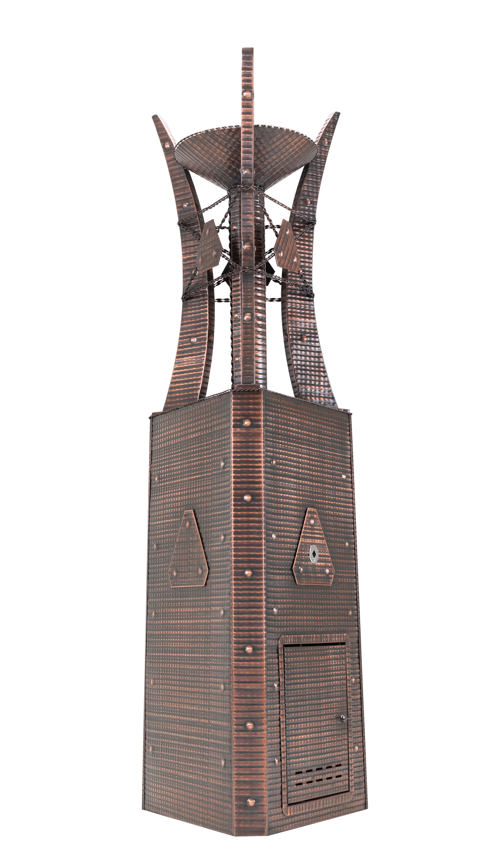Bastille Triangular  Fire Tower - Corten Steel - 24"