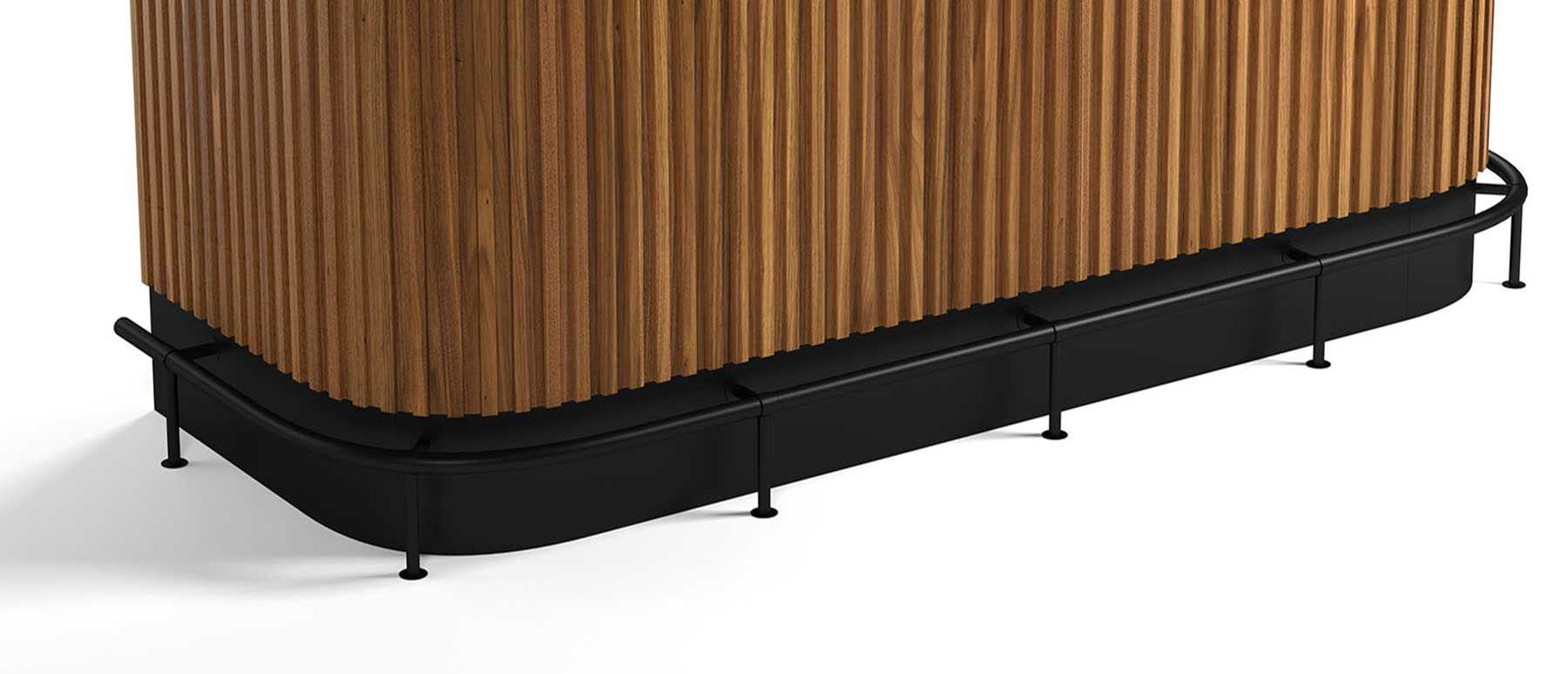 PRO84FOOTRAIL - Foot Rail for Prohibition 84" Cocktail Bar.