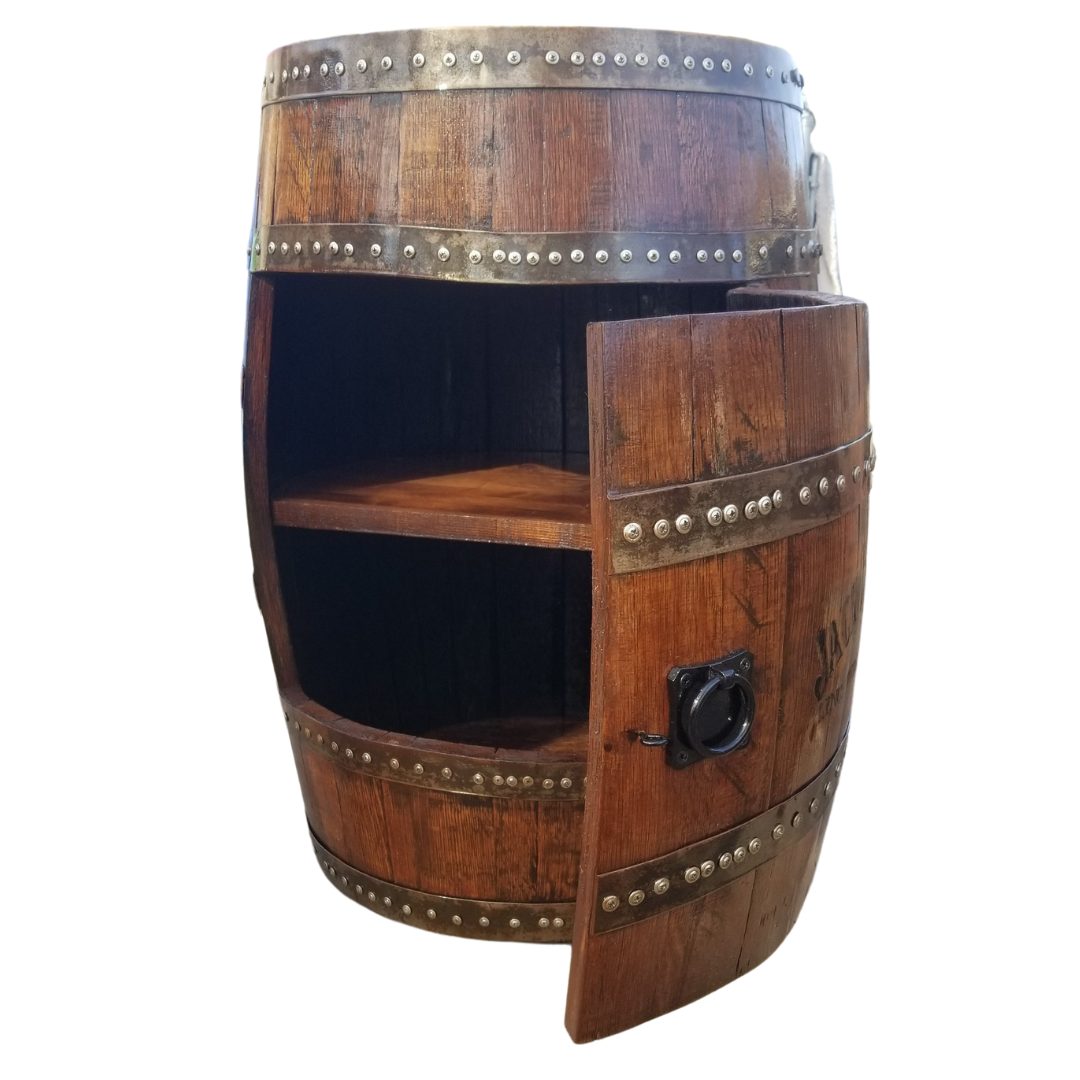 Half Bourbon or Wine Barrel Cabinet Shelf Single Door
