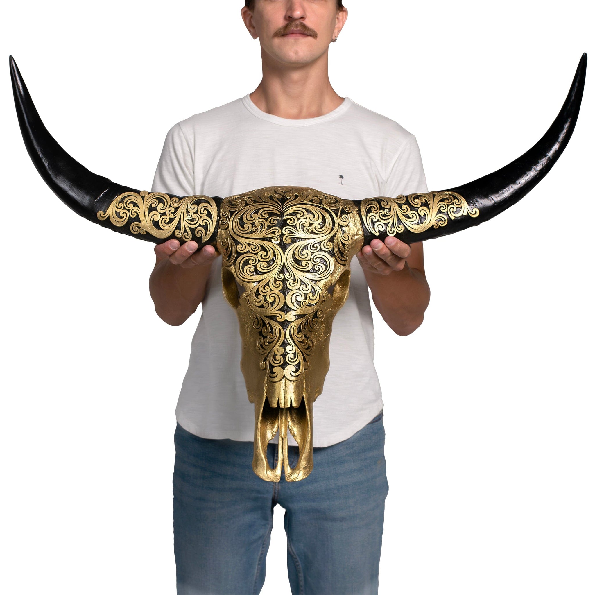 Buffalo Skull - Oriental Gold Metallic
