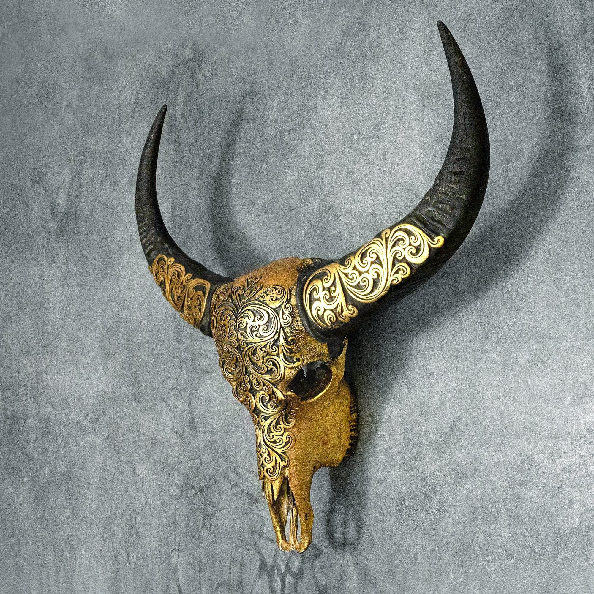 Buffalo Skull - Oriental Gold Metallic