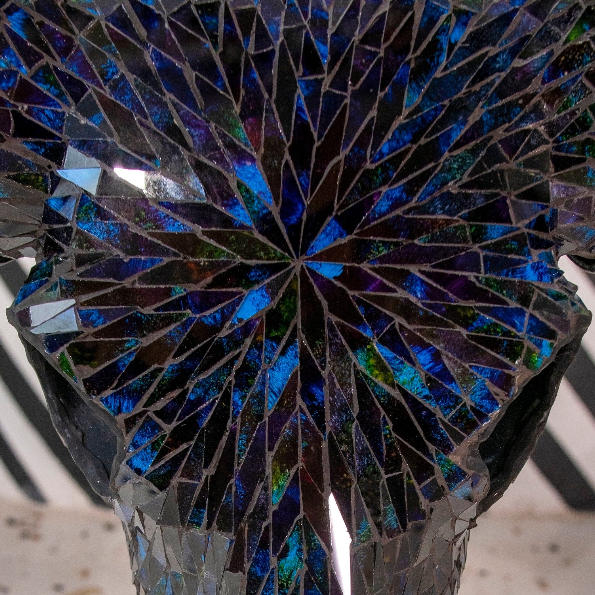 Longhorn Skull - Blue Mirror // Mosaic Finish