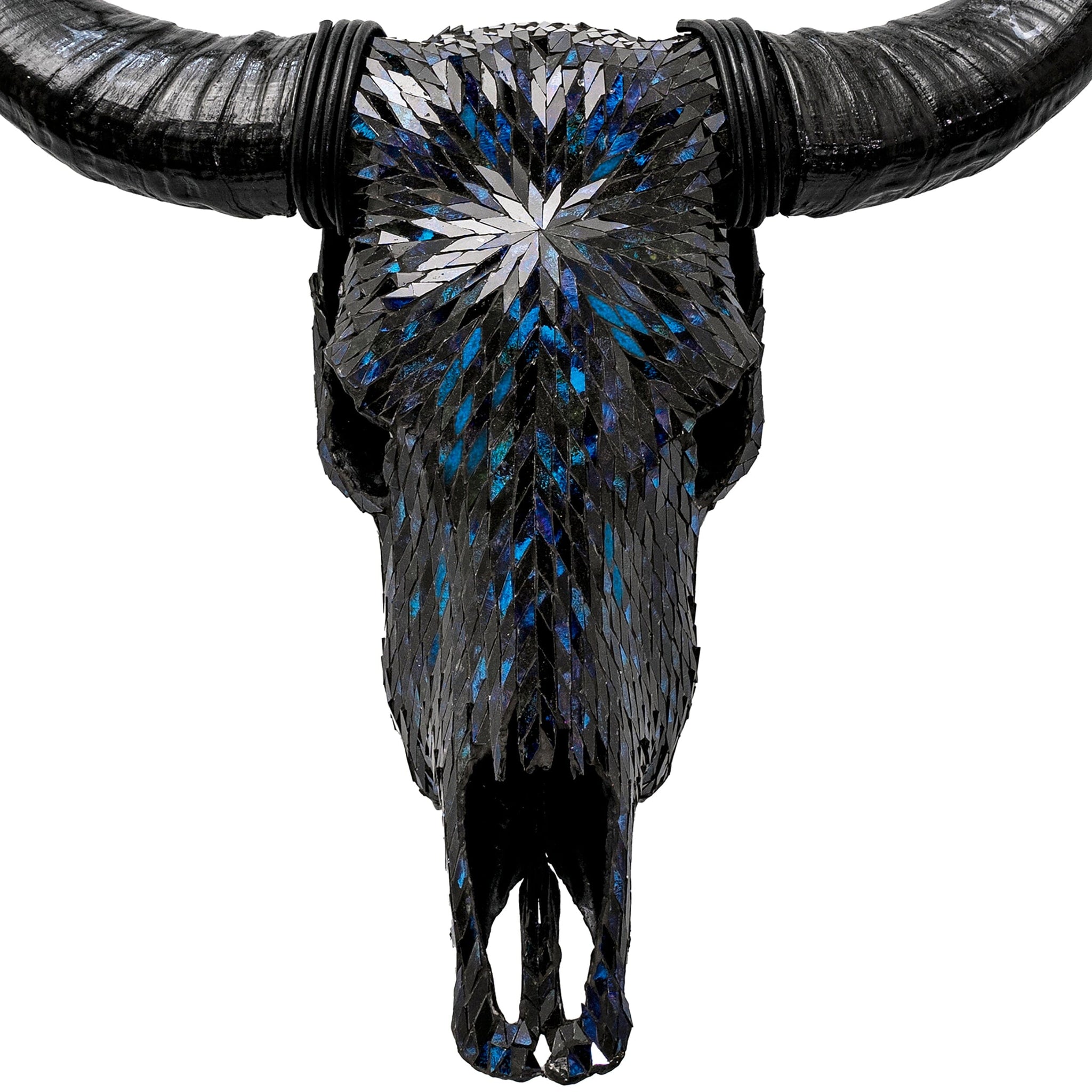Cow Skull - Blue Mirror // Mosaic Finish