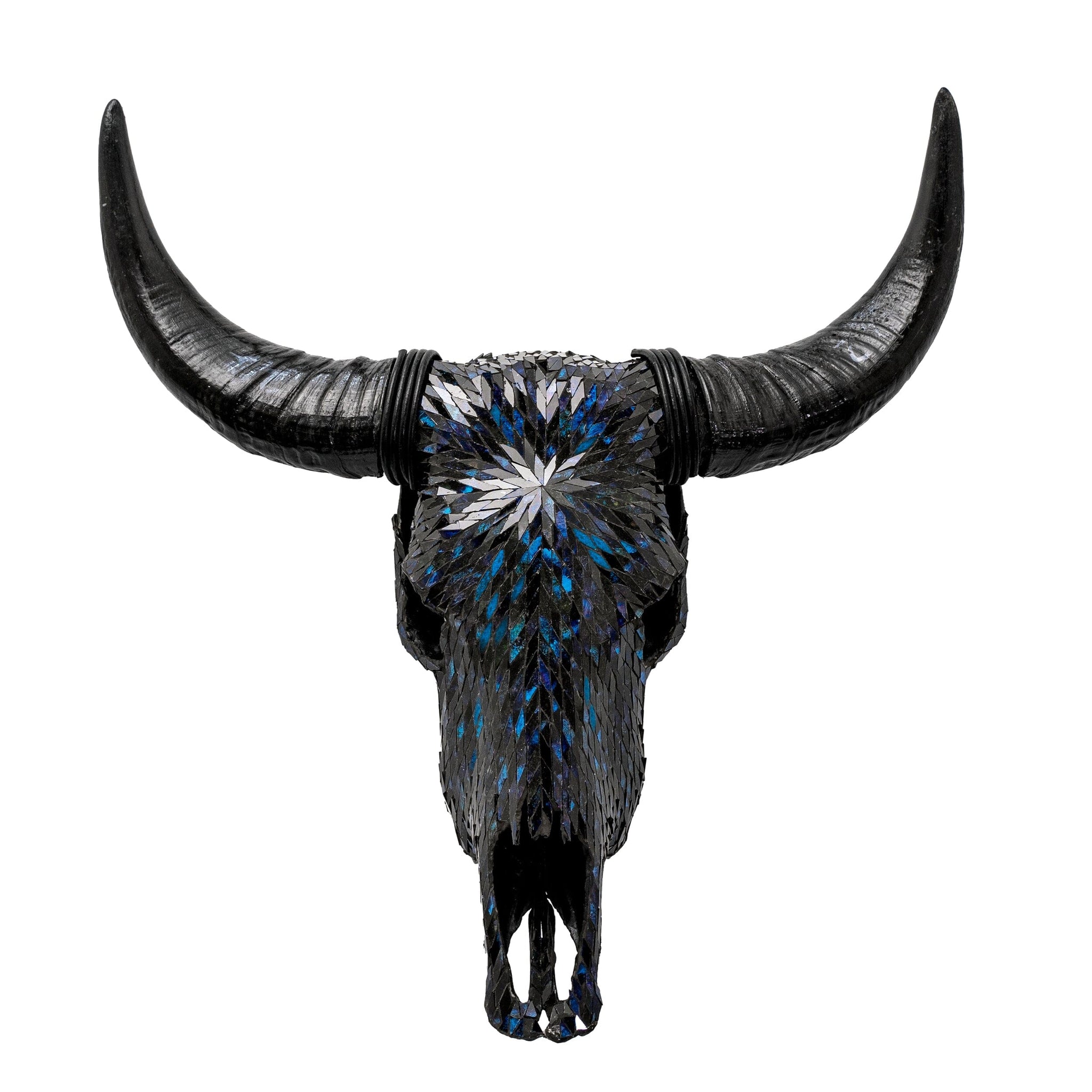 Cow Skull - Blue Mirror // Mosaic Finish