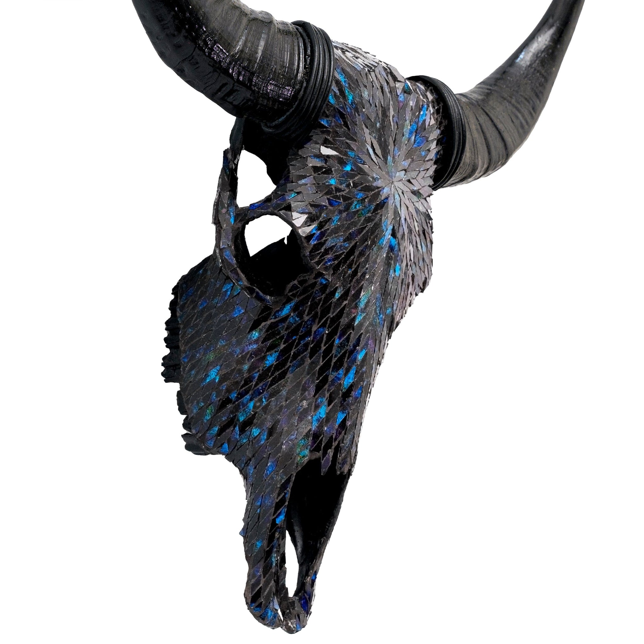 Cow Skull - Blue Mirror // Mosaic Finish