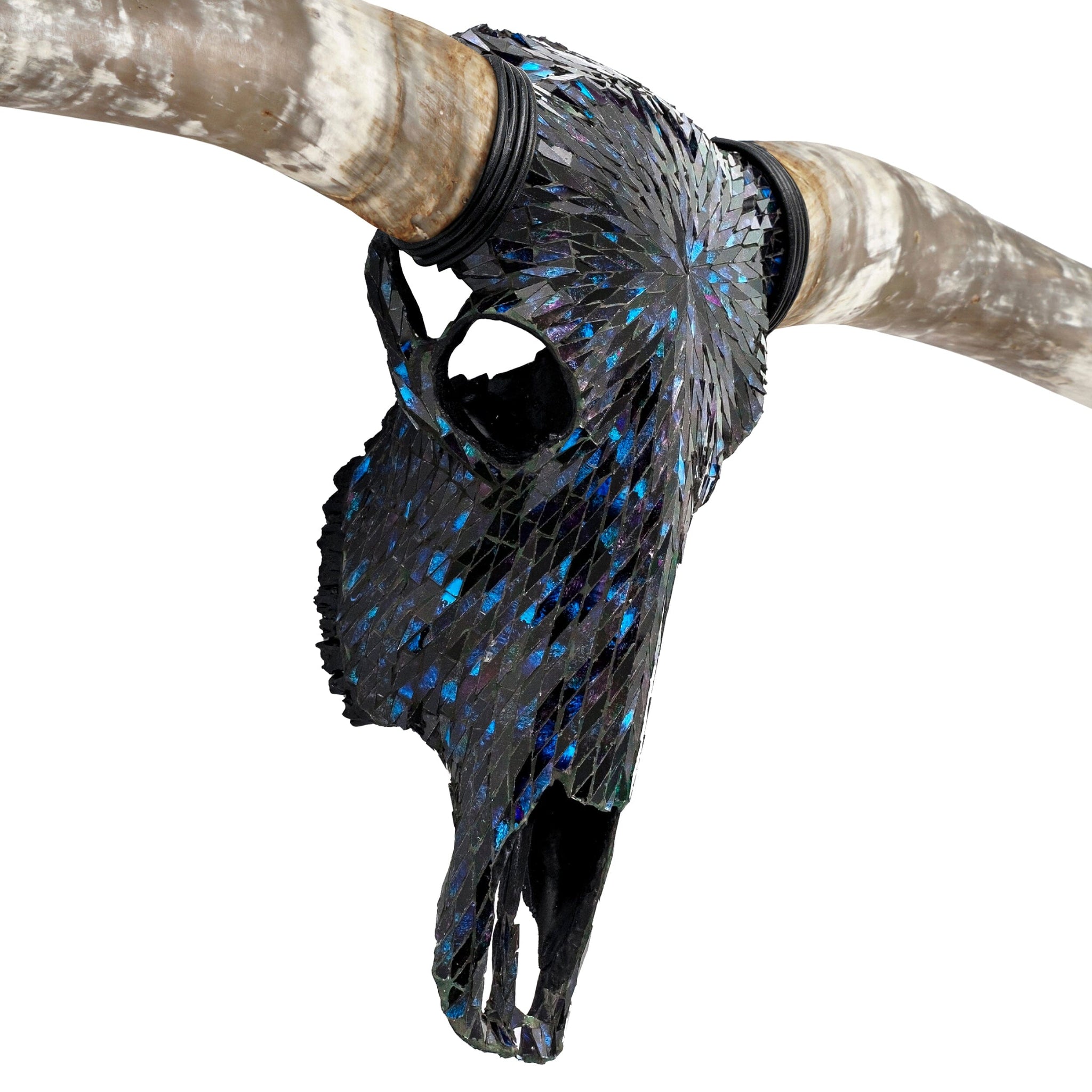 Longhorn Skull - Blue Mirror // Mosaic Finish