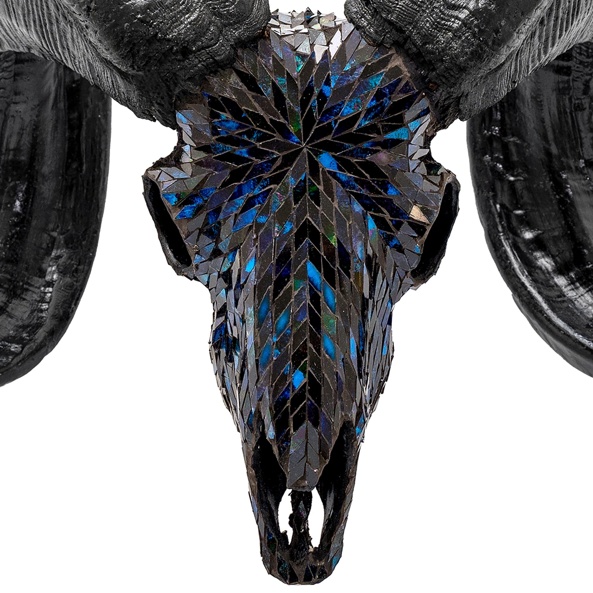 Ram Skull - Blue Mirror // Mosaic Finish