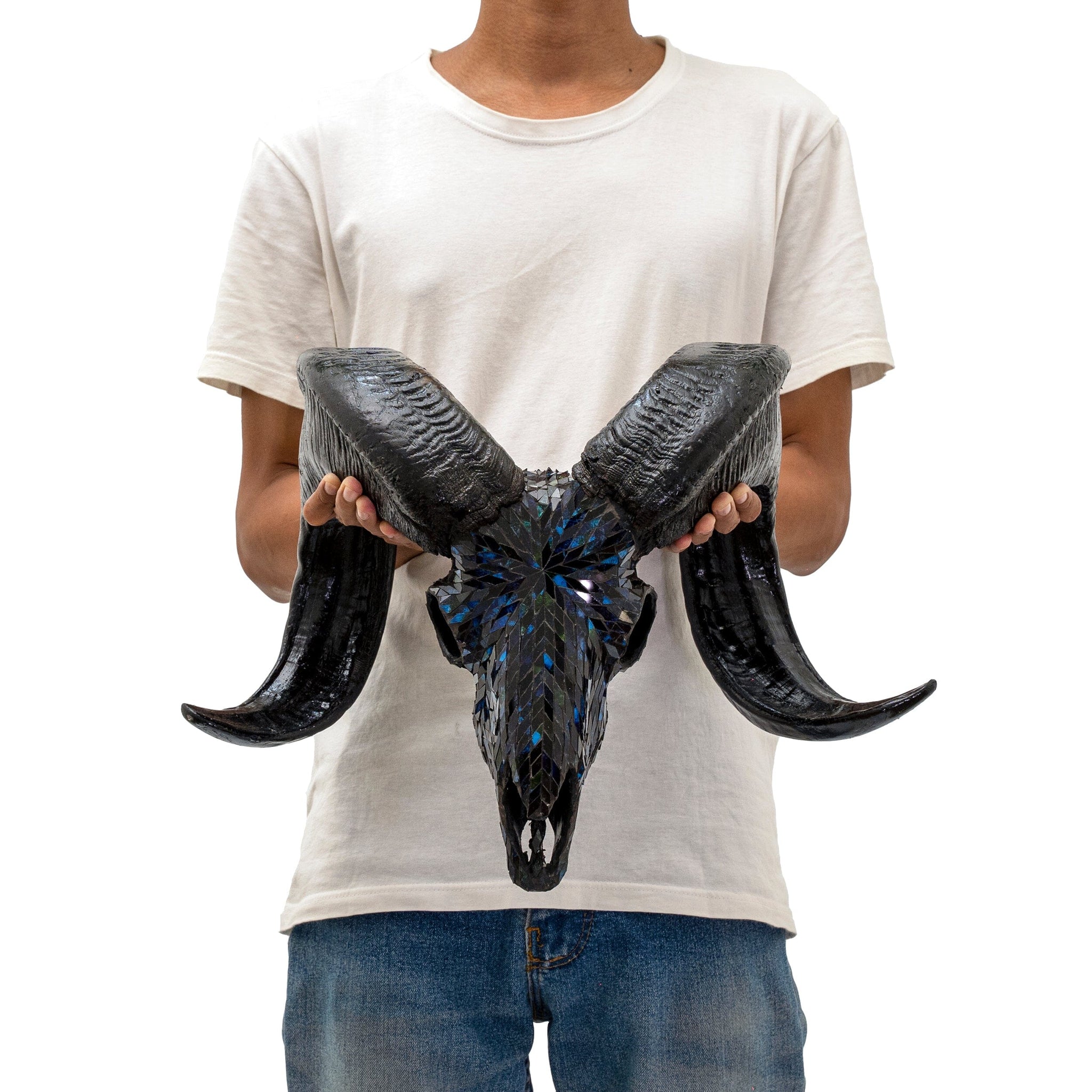 Ram Skull - Blue Mirror // Mosaic Finish