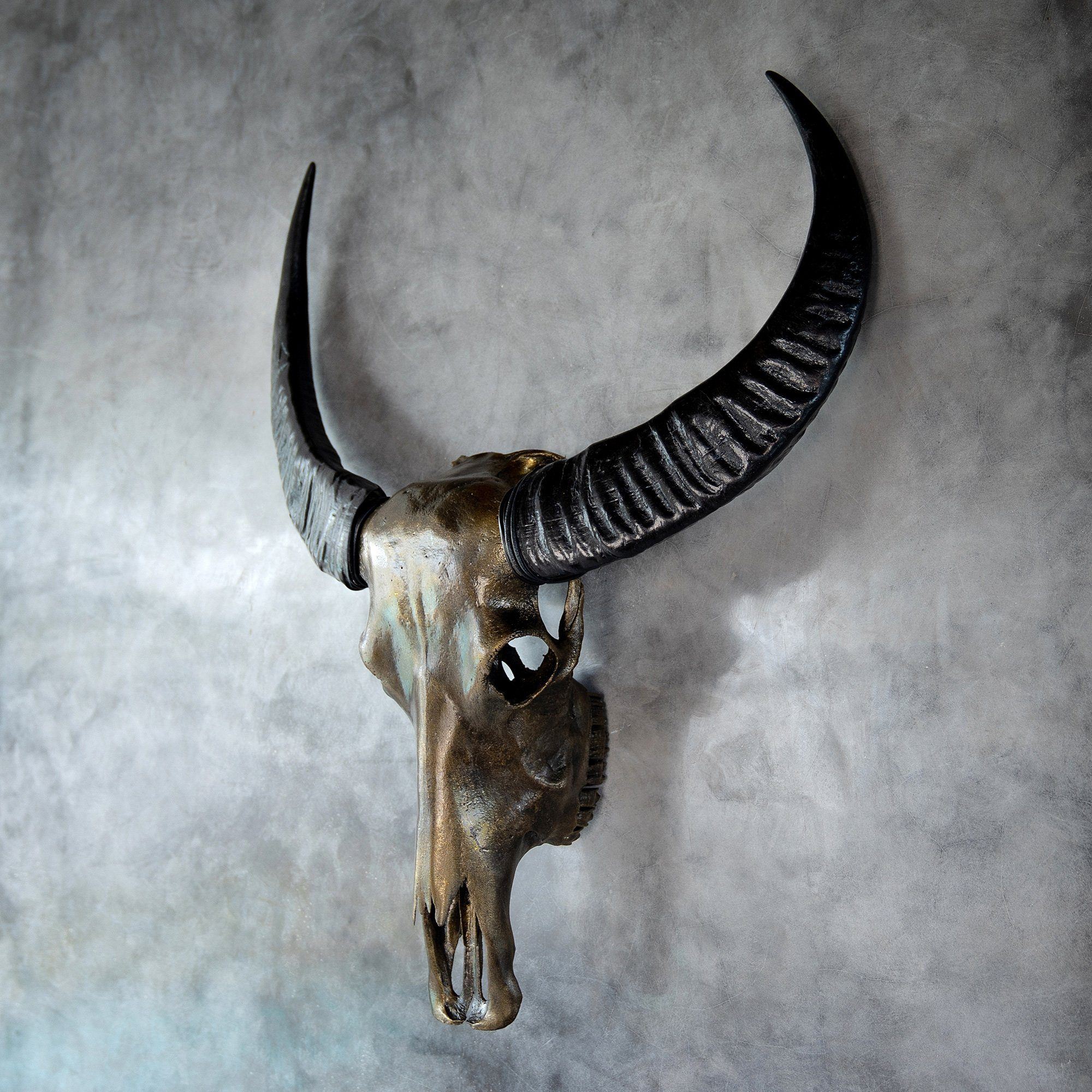 Buffalo Skull - Antique Bronze Storm // Metallic Finish