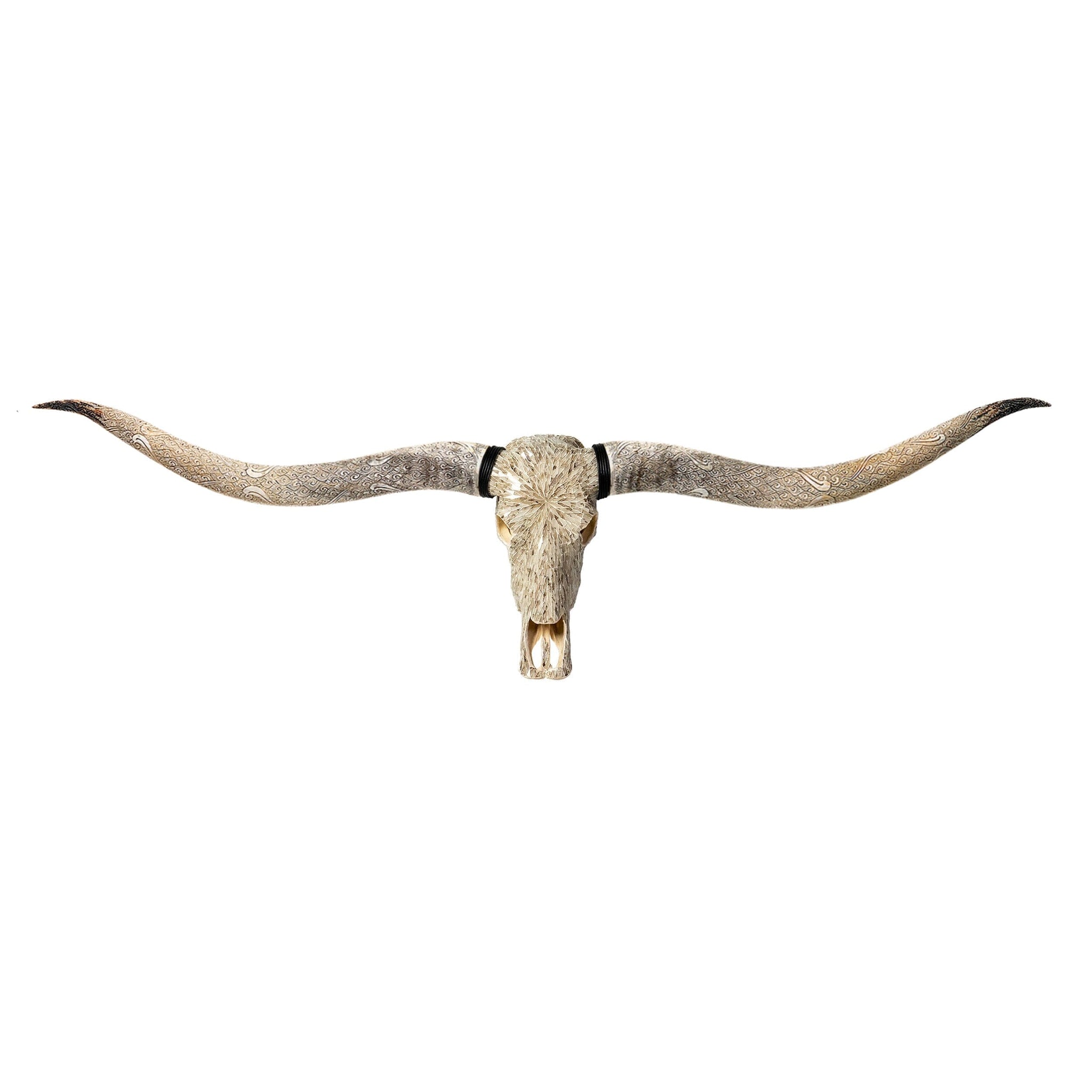 Longhorn Skull // XL Horns - Beige Mirror // Mosaic Finish
