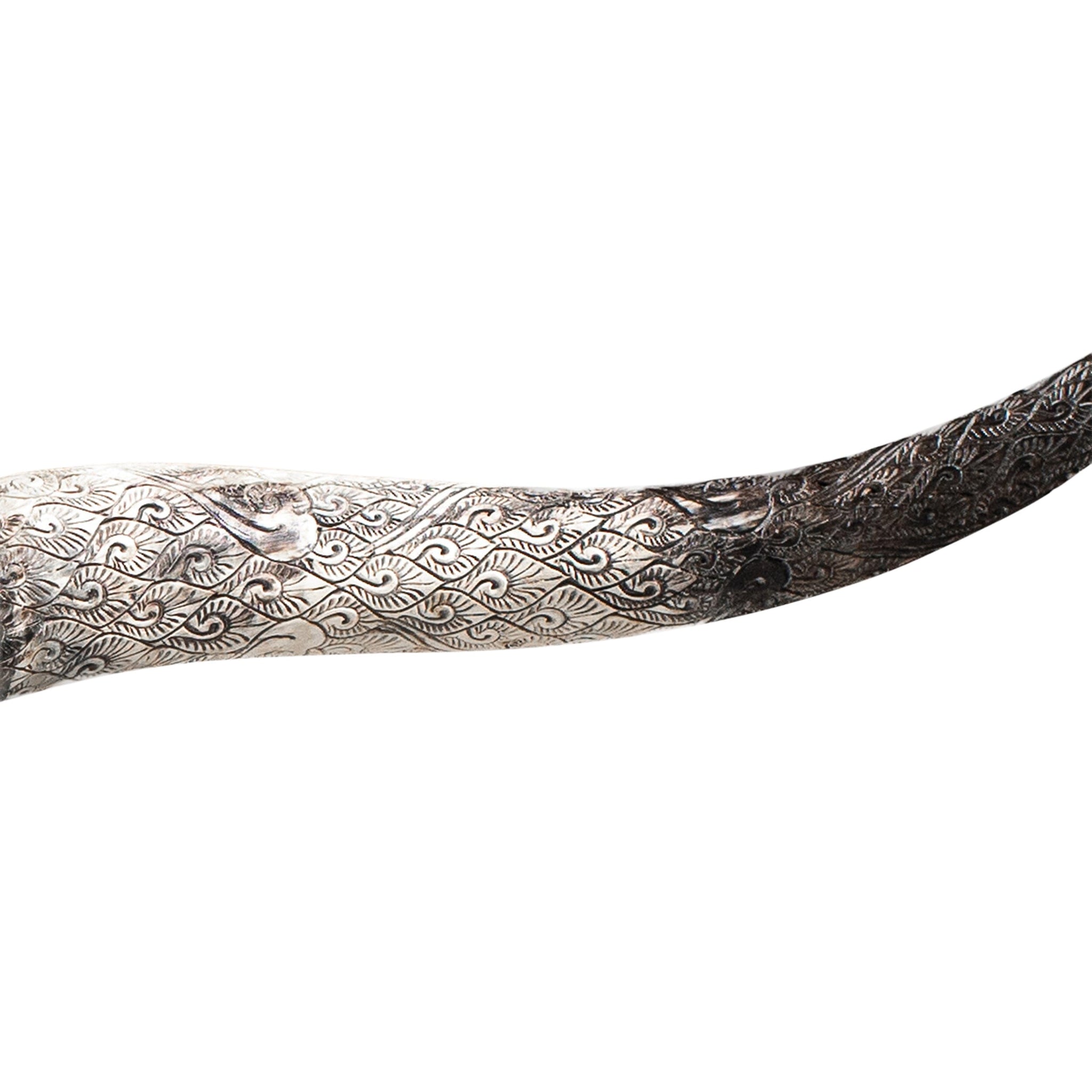 Hand Carved Longhorn Skull - Golden Mandala