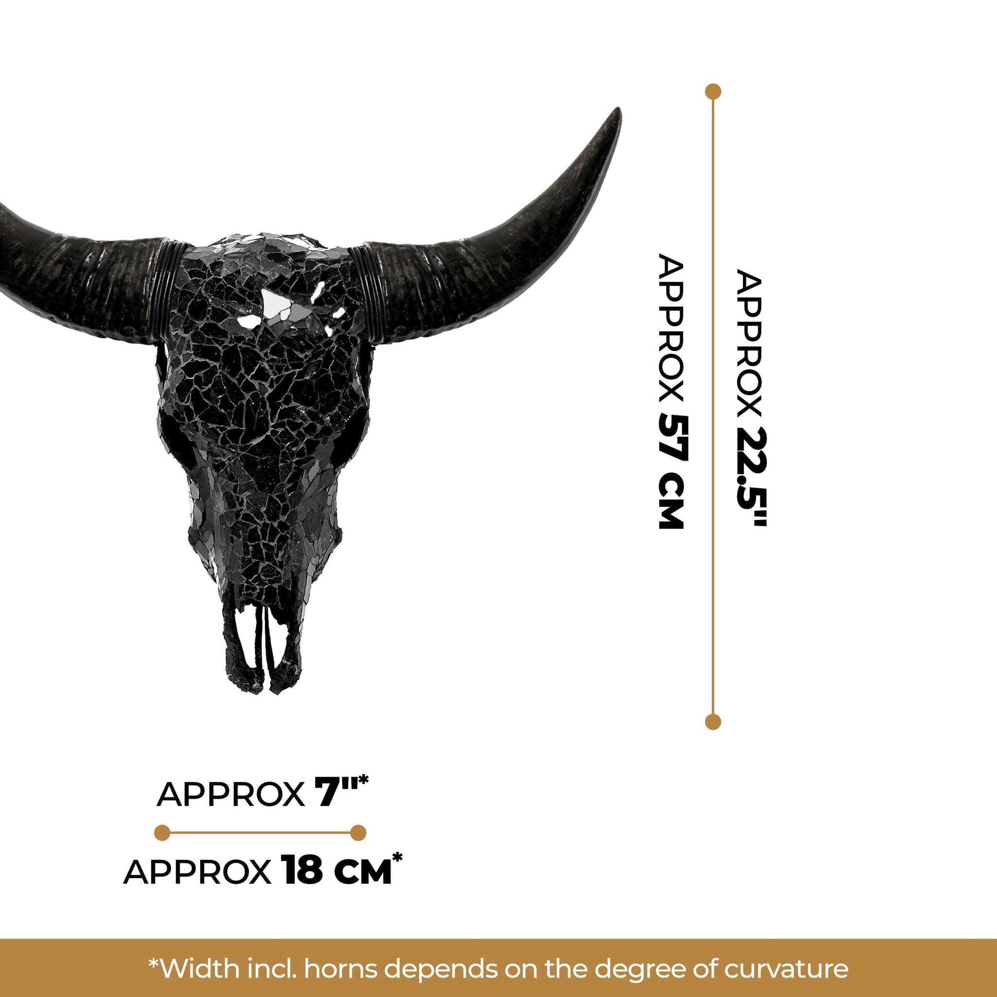 Cow Skull -  Black Mirror // Mosaic Finish