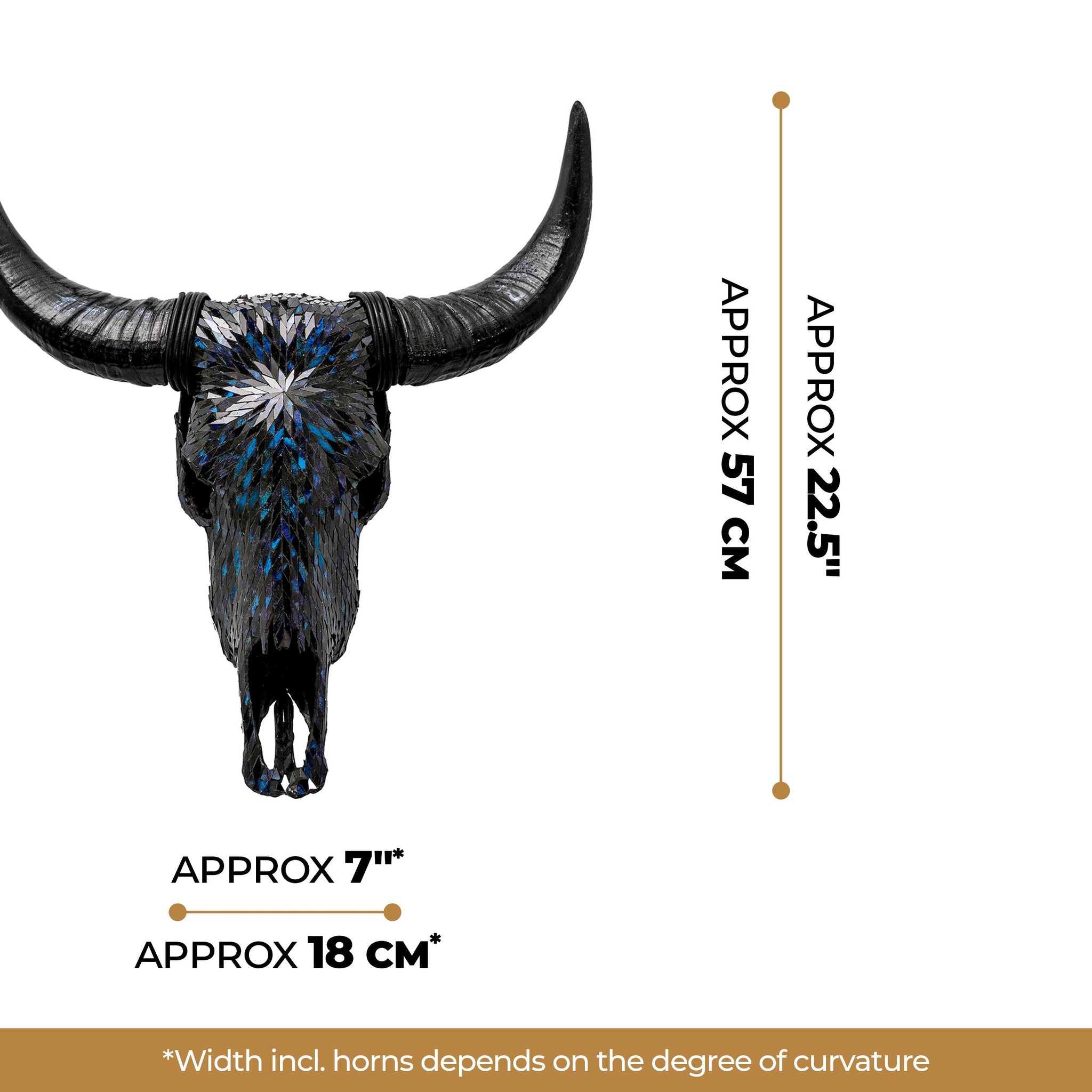 Cow Skull - Blue Mirror // Mosaic Finish