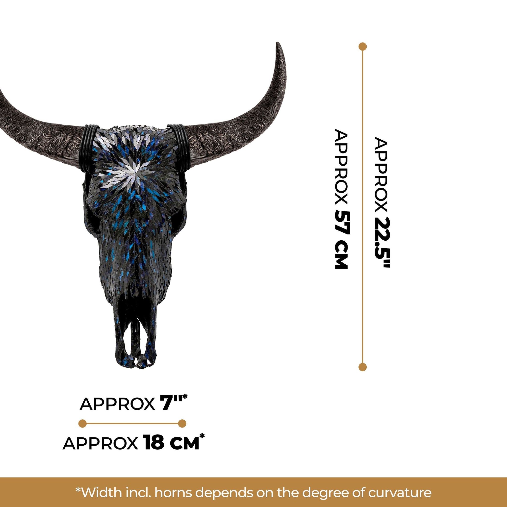 Cow Skull - Blue Mirror // Mosaic Finish