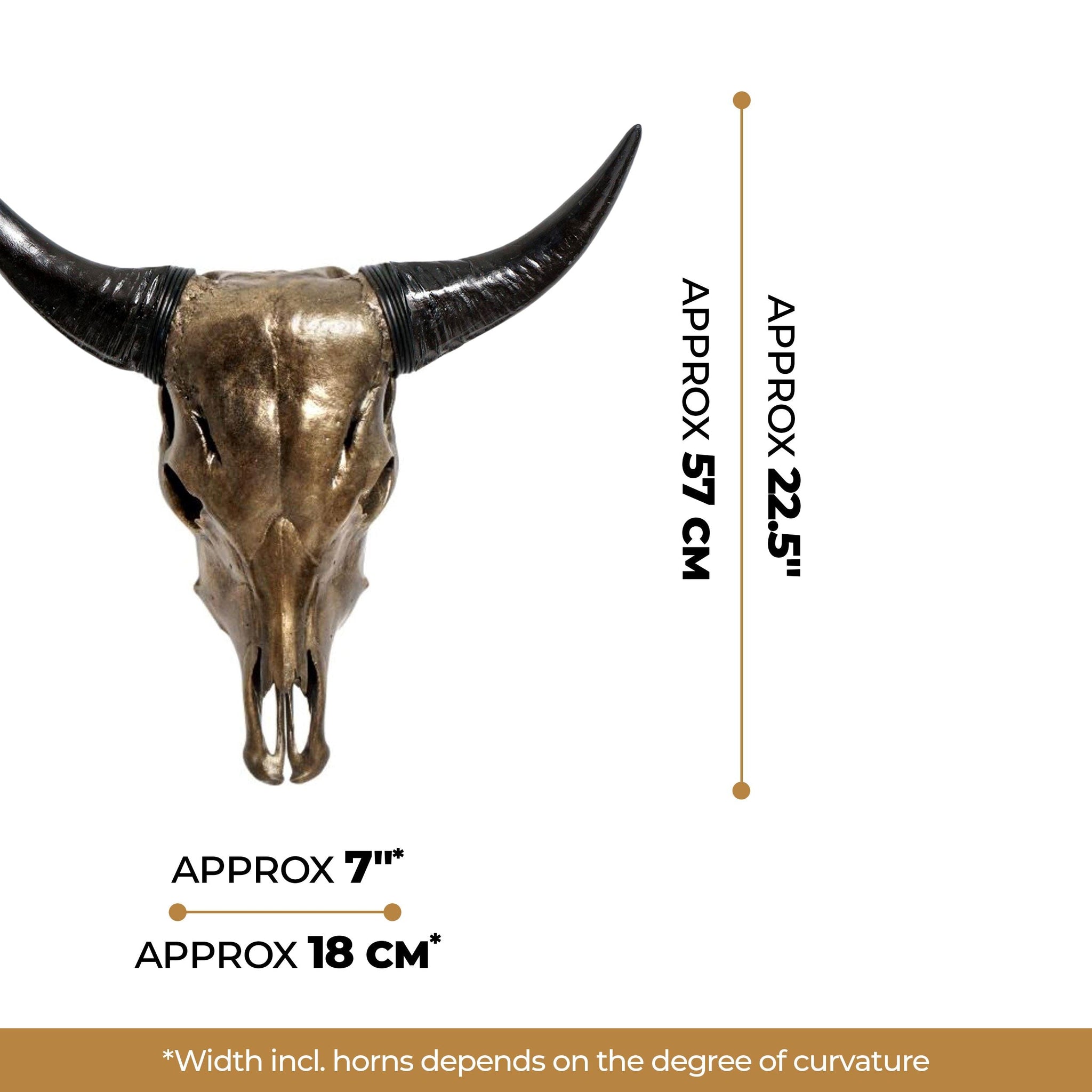 Cow Skull - Antique Bronze Storm // Metallic Finish