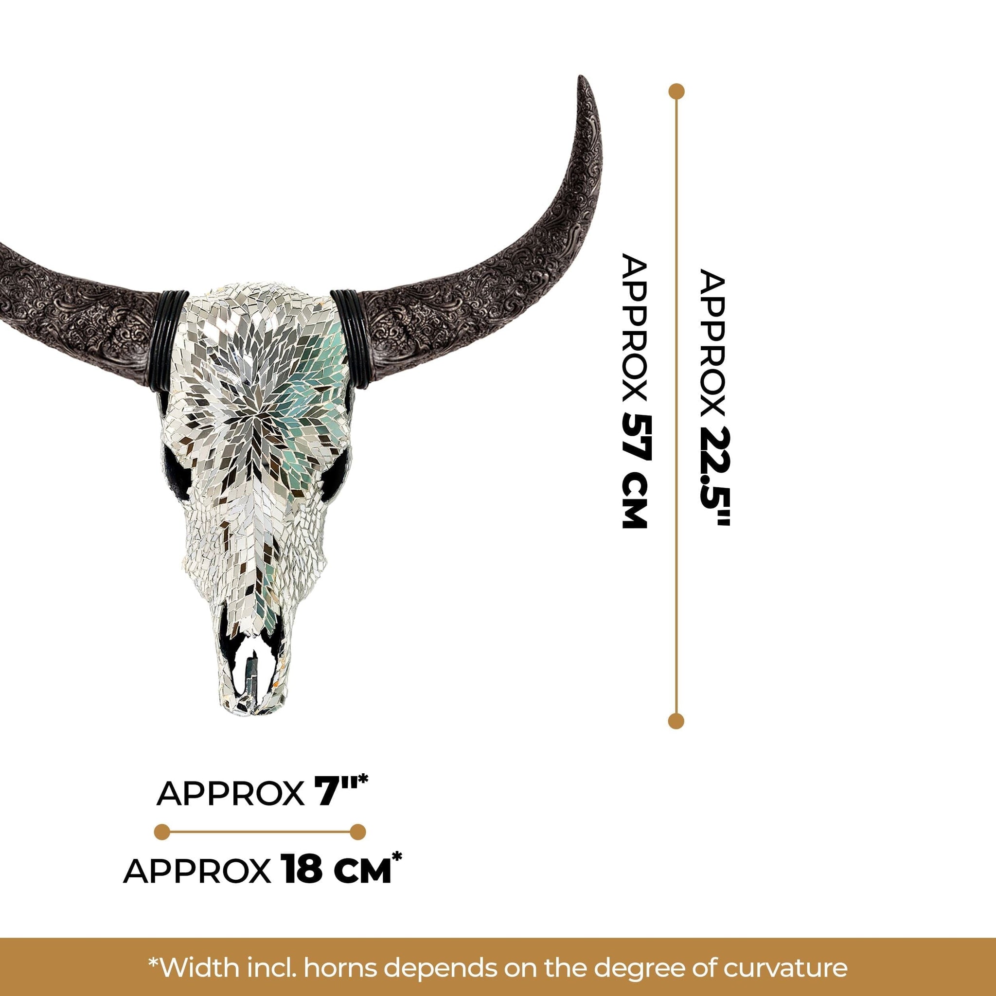 Cow Skull - Mirror // Mosaic Finish