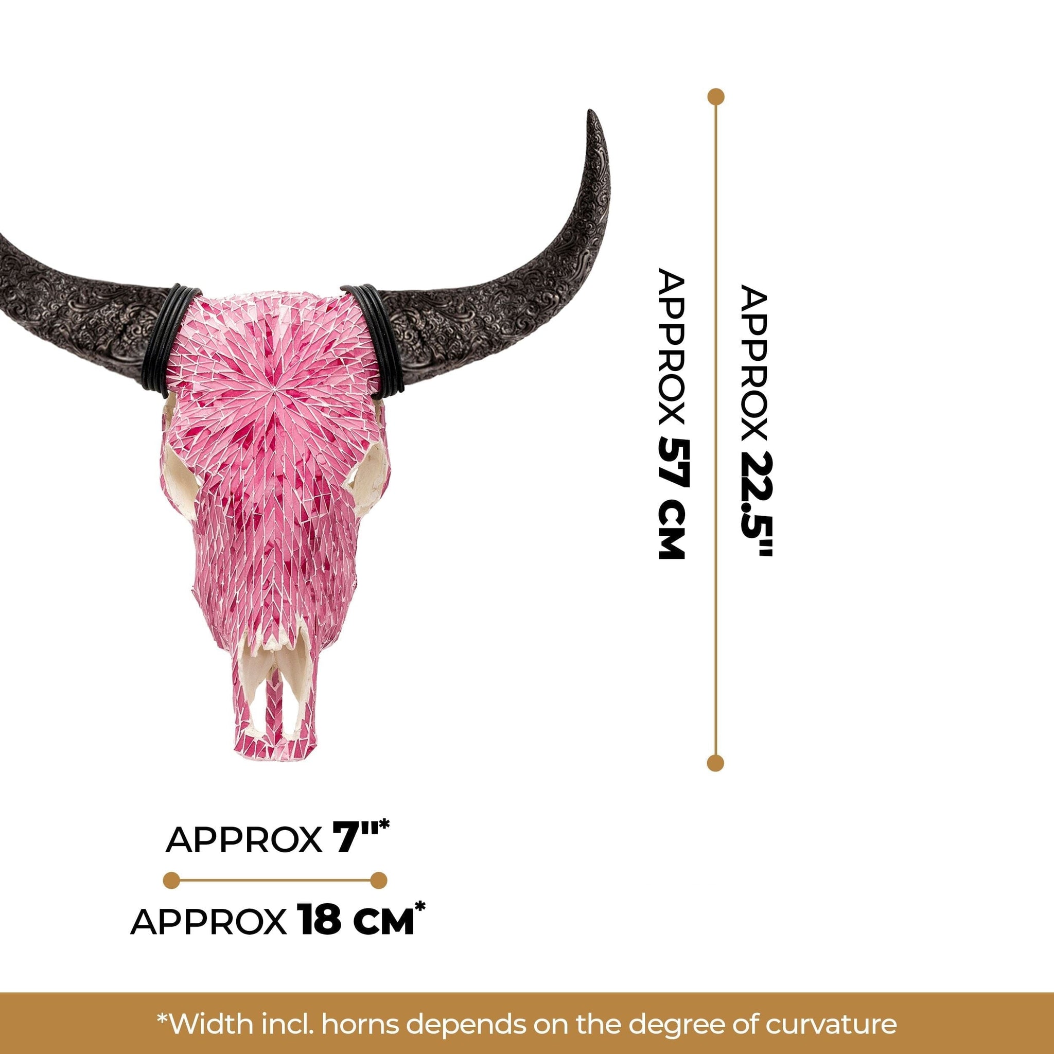 Cow Skull - Pink Mirror // Mosaic Finish