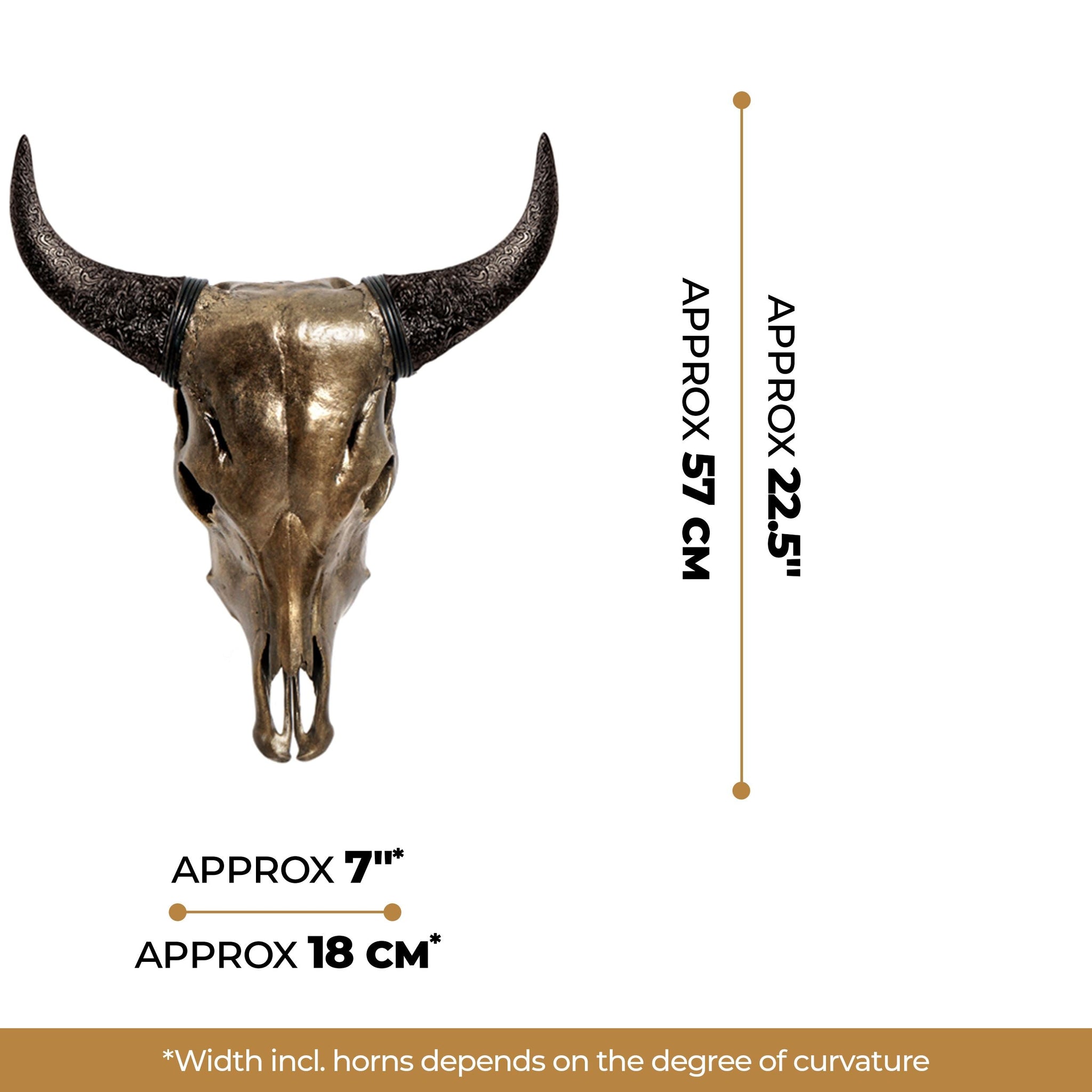 Cow Skull - Antique Bronze Storm // Metallic Finish