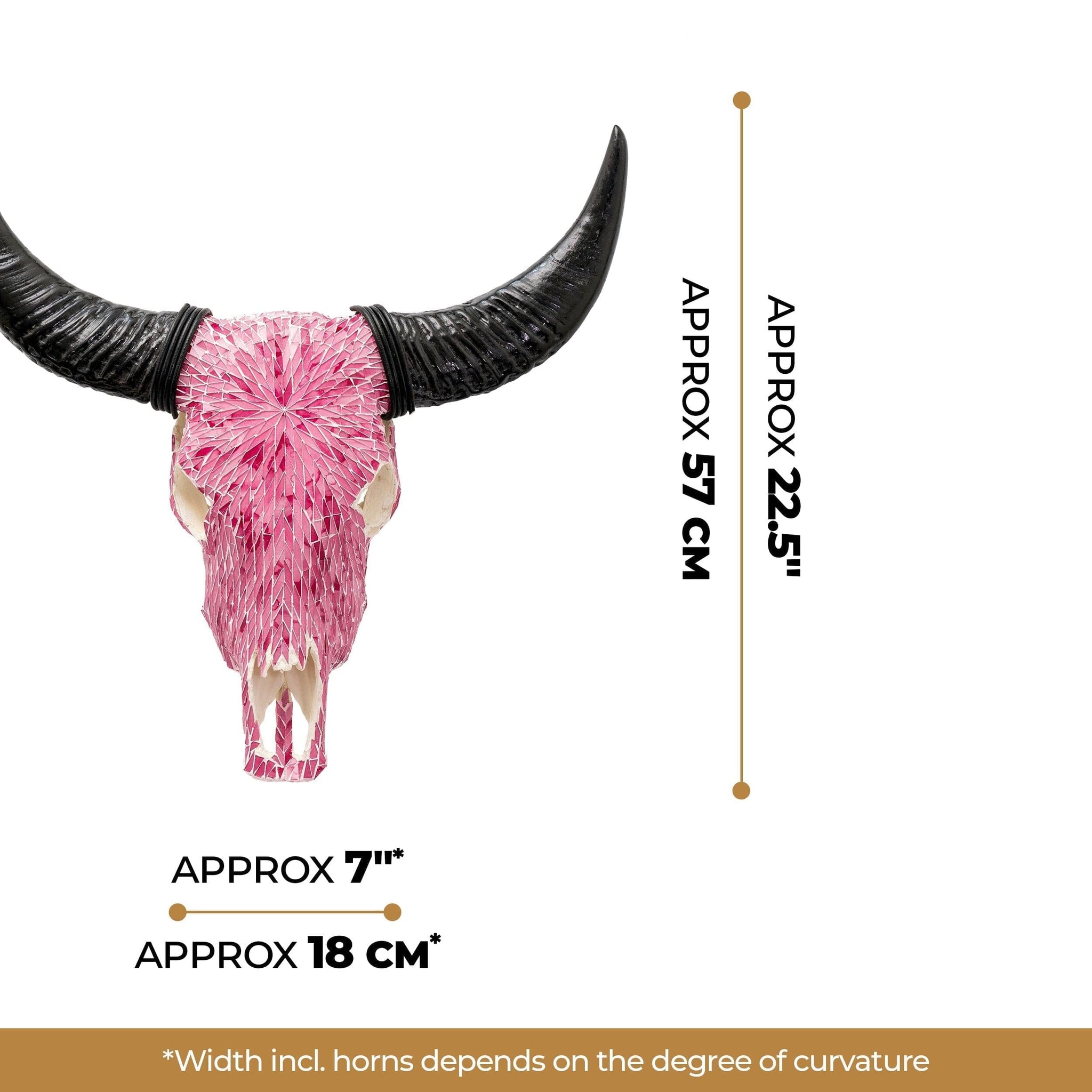 Cow Skull - Pink Mirror // Mosaic Finish
