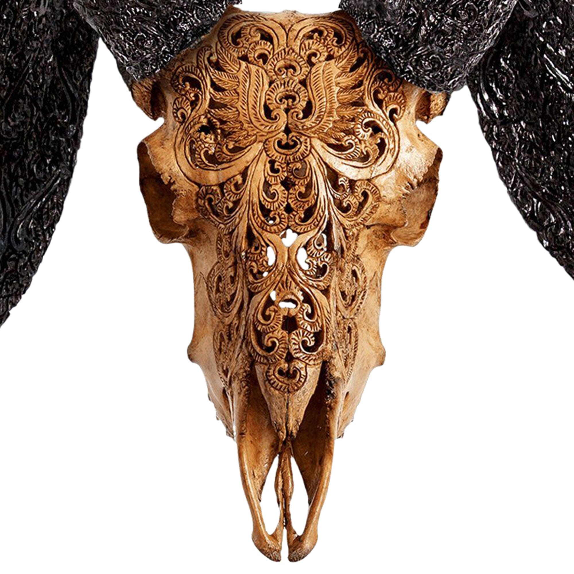 Hand Carved Ram Skull - Antique Phoenix