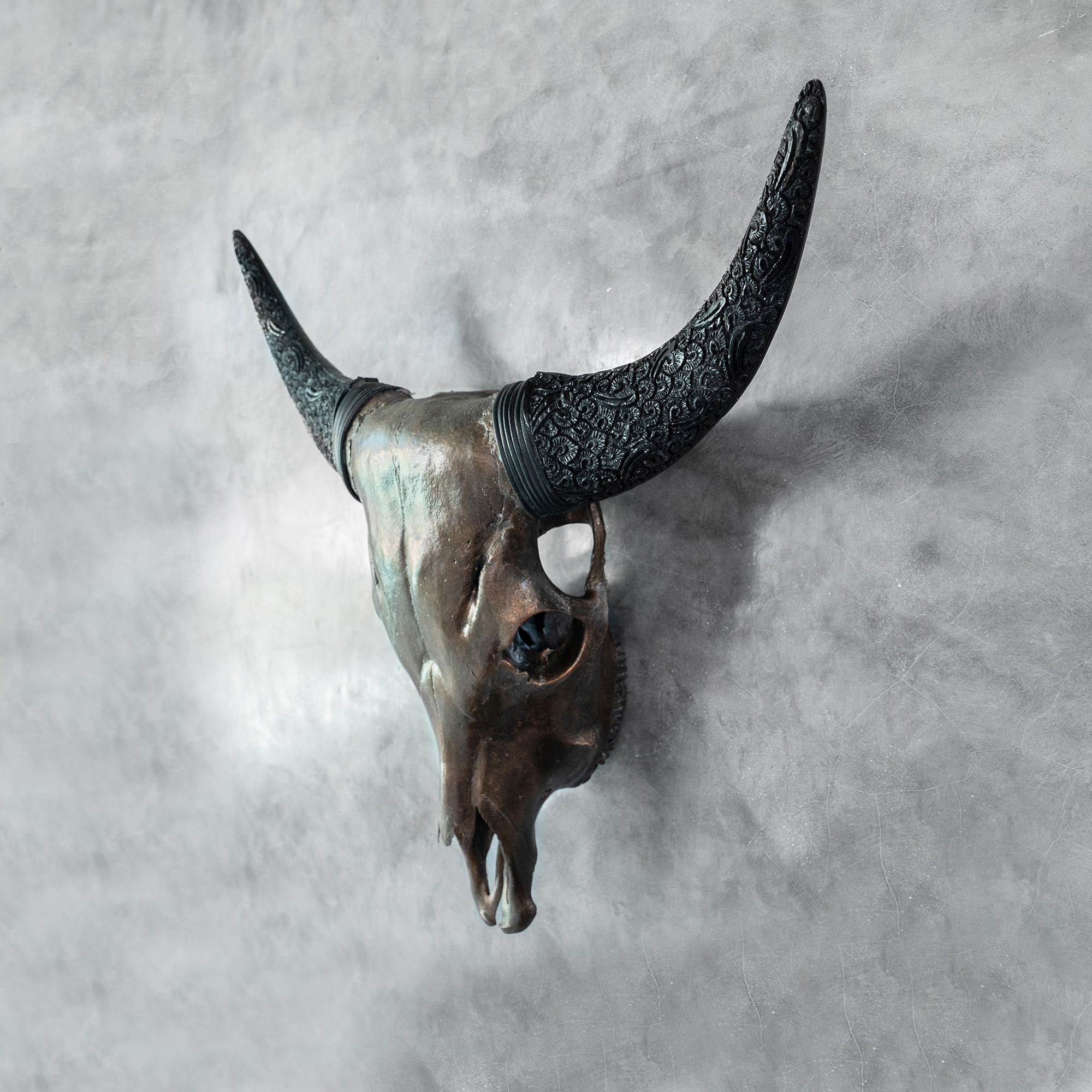 Cow Skull - Antique Bronze Storm // Metallic Finish