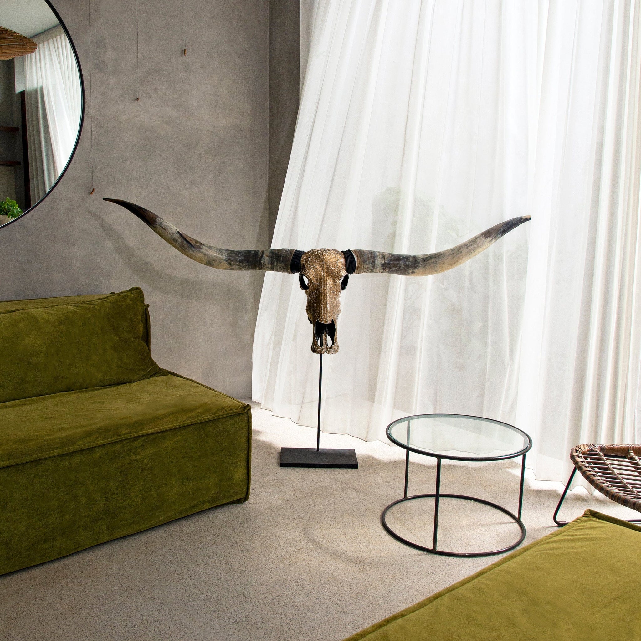 Longhorn Skull // XL Horns - Mocha Mirror // Mosaic Finish