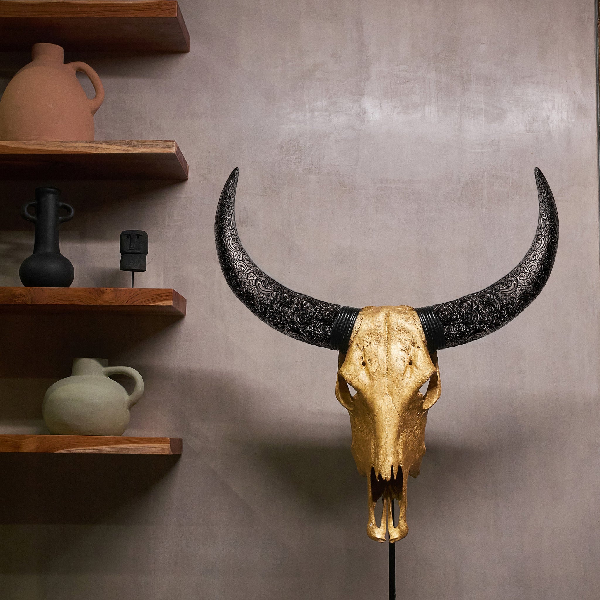 Cow Skull - Gold Leaf Storm