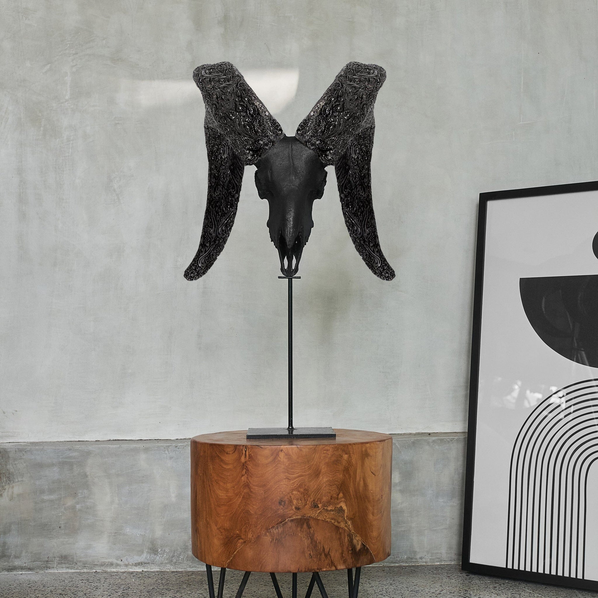 Ram Skull - Matte Black Storm