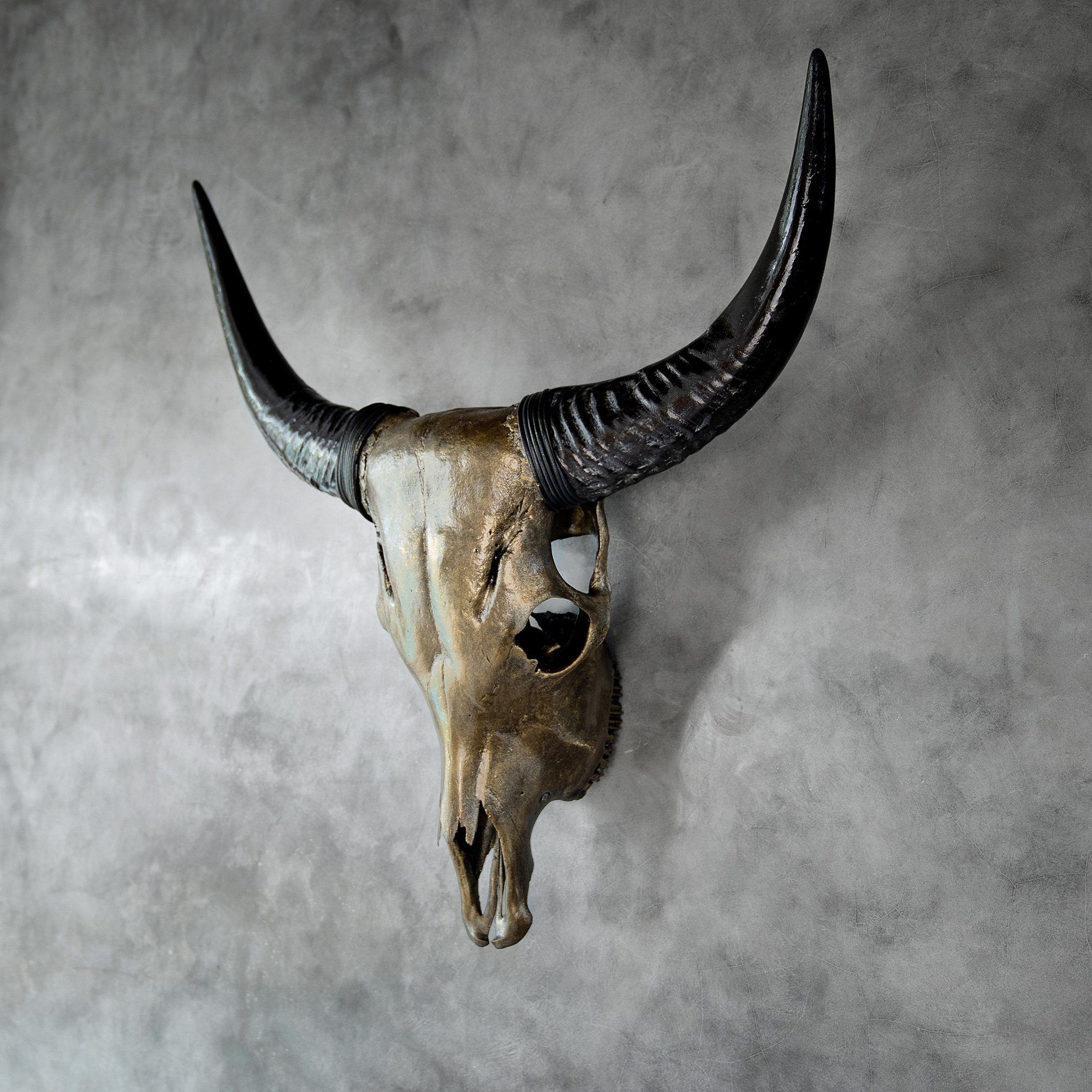 Cow Skull - Antique Bronze Storm // Metallic Finish
