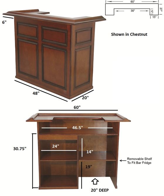 DBAR60 - 60" English Pub Style Bar