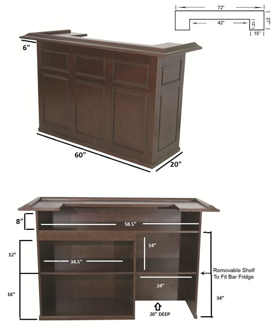 DBAR72 - 72" English Pub Style Bar
