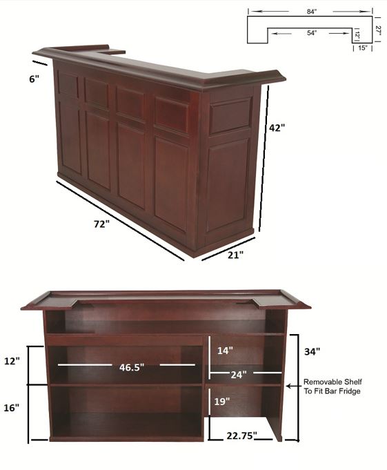 DBAR84 - 84" English Pub Style Bar