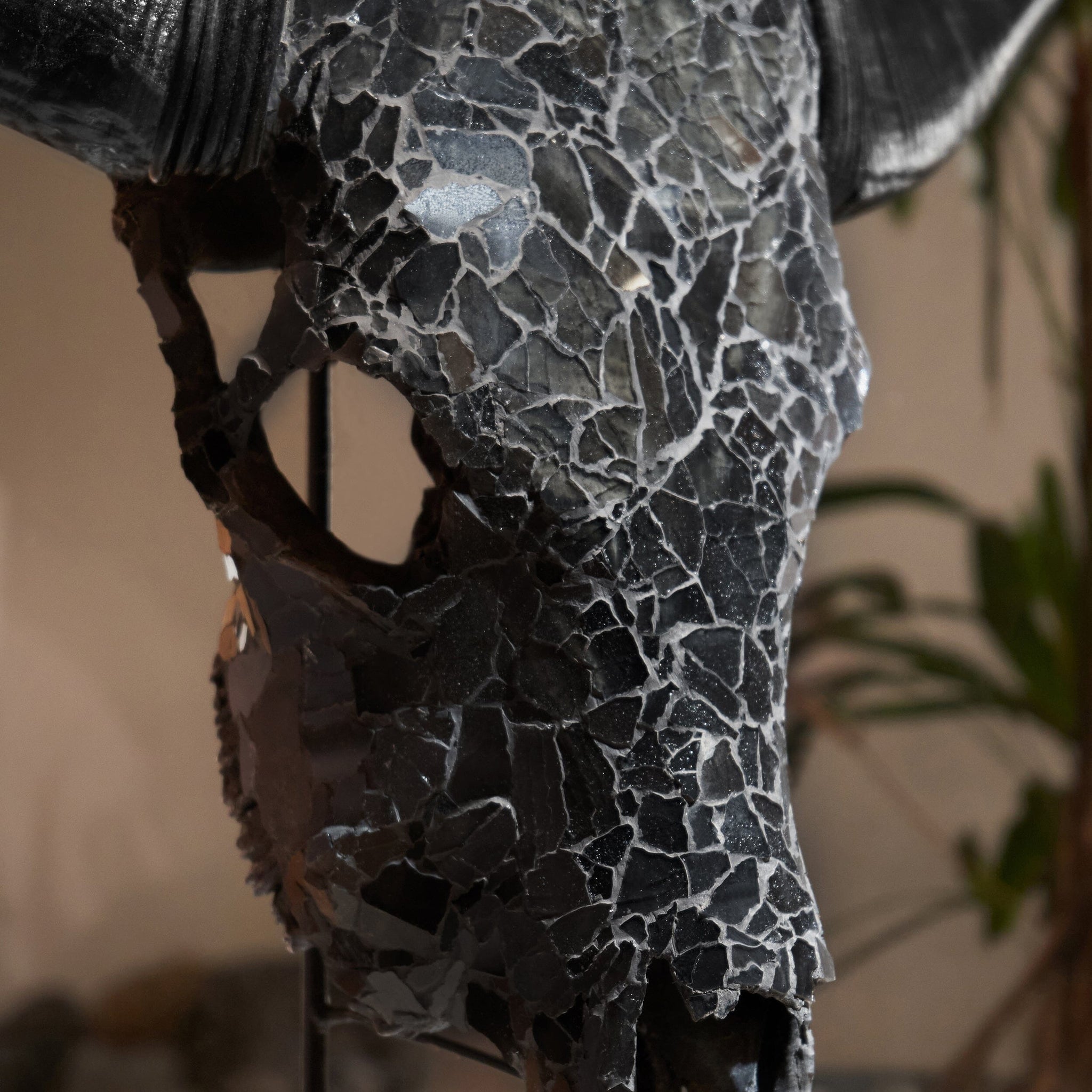 Cow Skull -  Black Mirror // Mosaic Finish