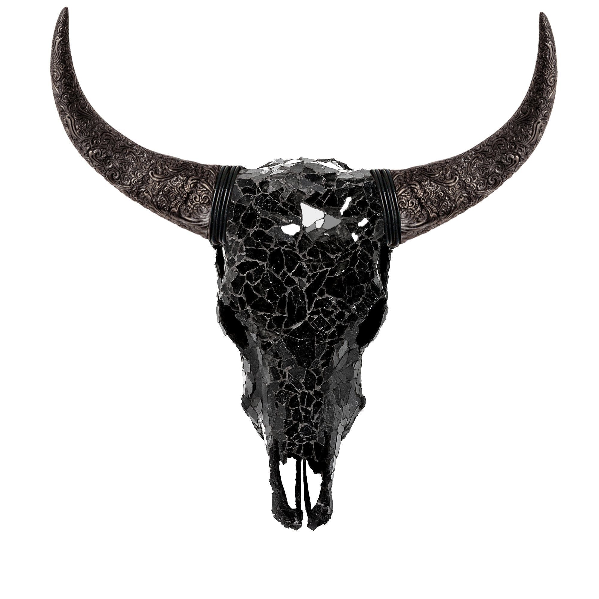 Cow Skull -  Black Mirror // Mosaic Finish