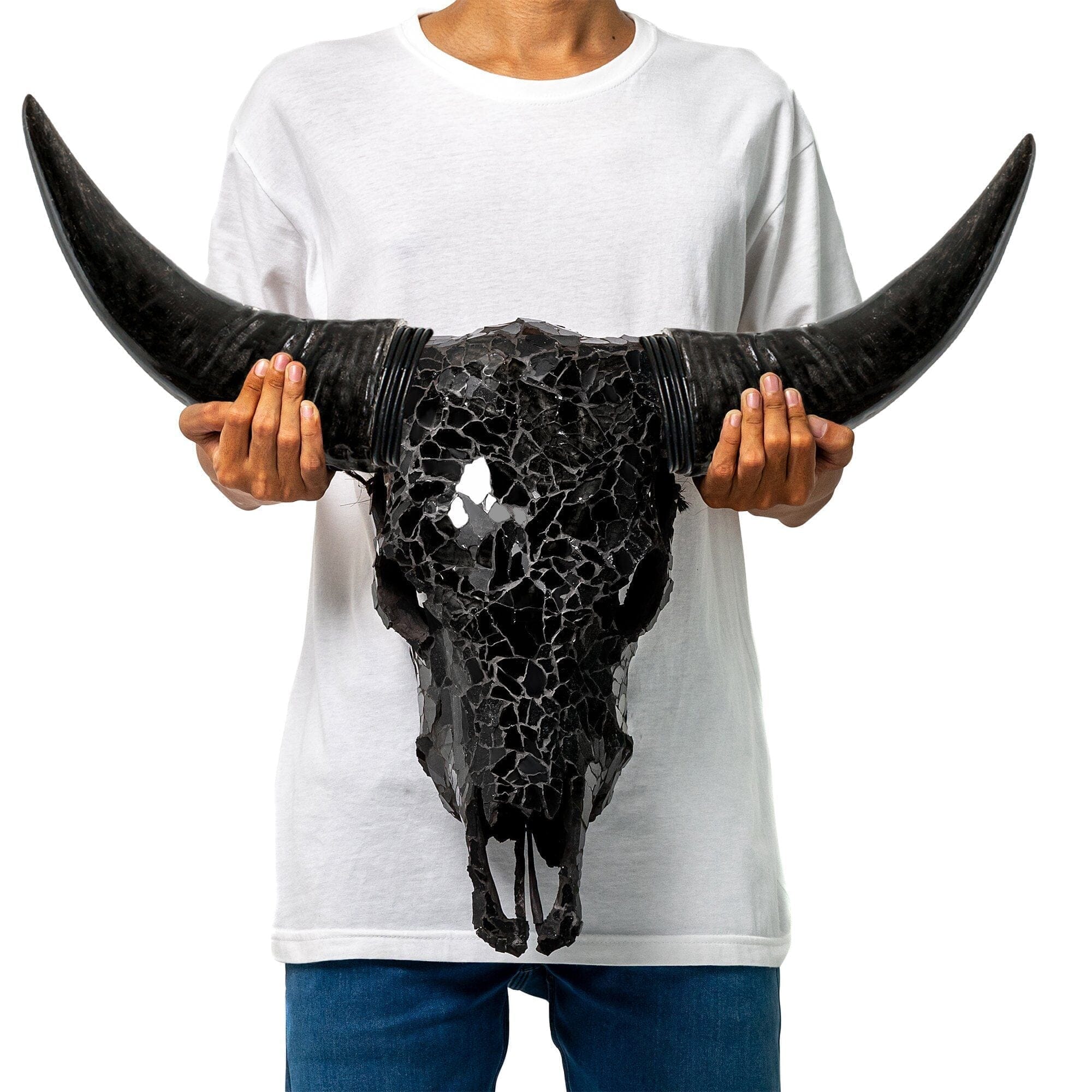 Cow Skull -  Black Mirror // Mosaic Finish