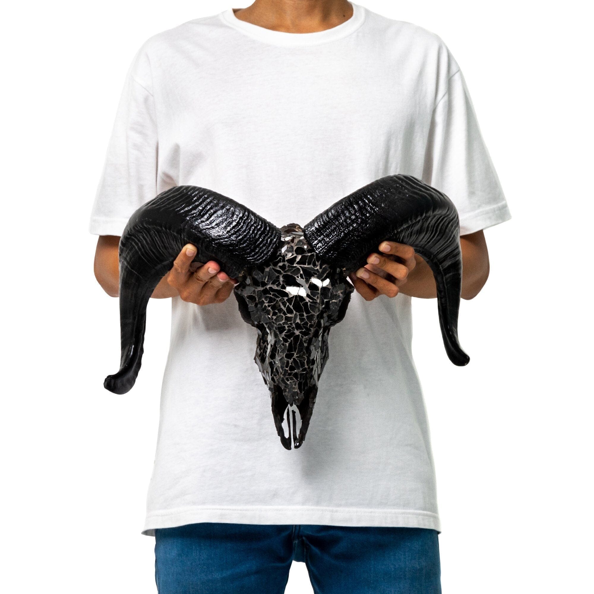 Ram Skull - Black Mirror // Mosaic Finish