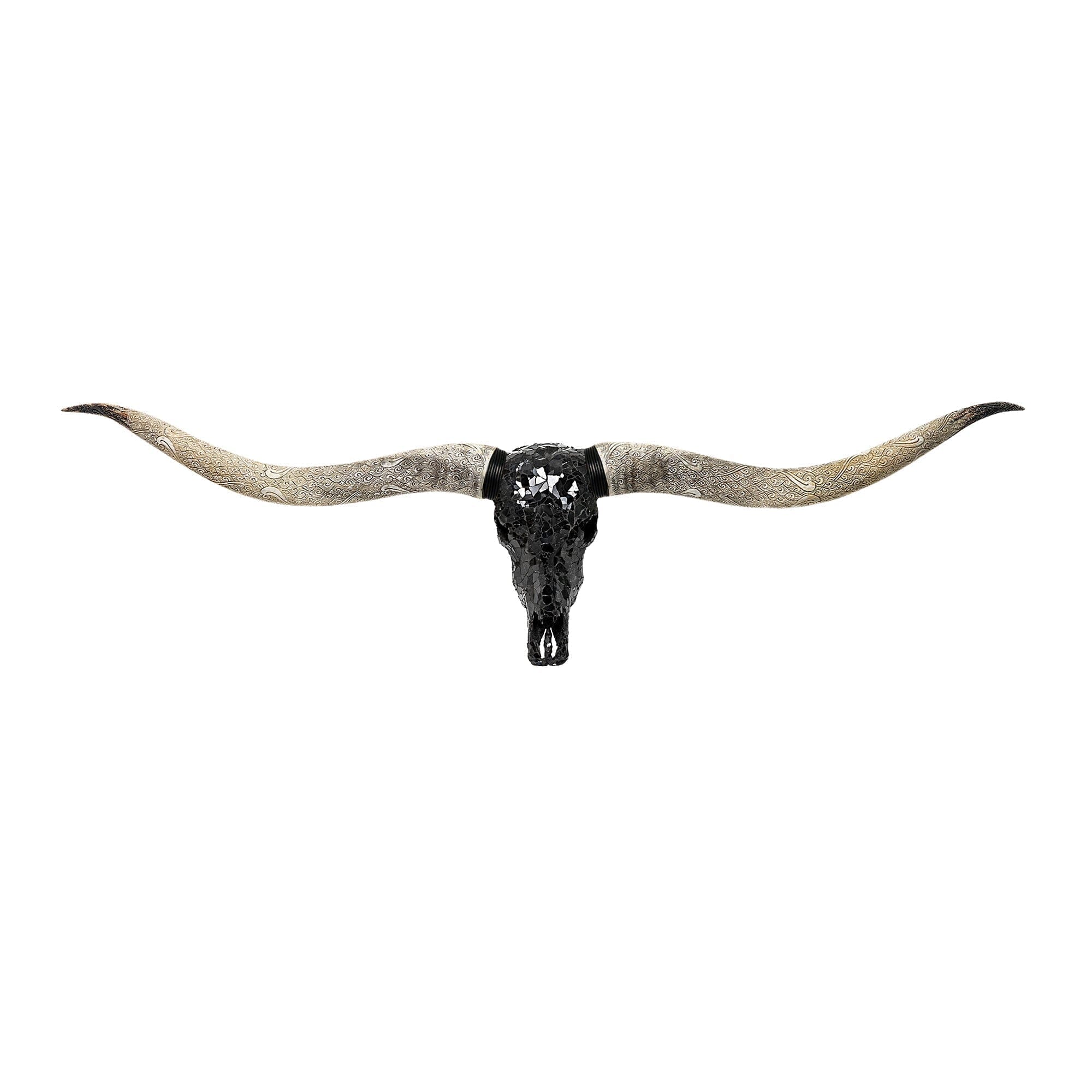 Longhorn Skull // XL Horns - Black Mirror // Mosaic Finish