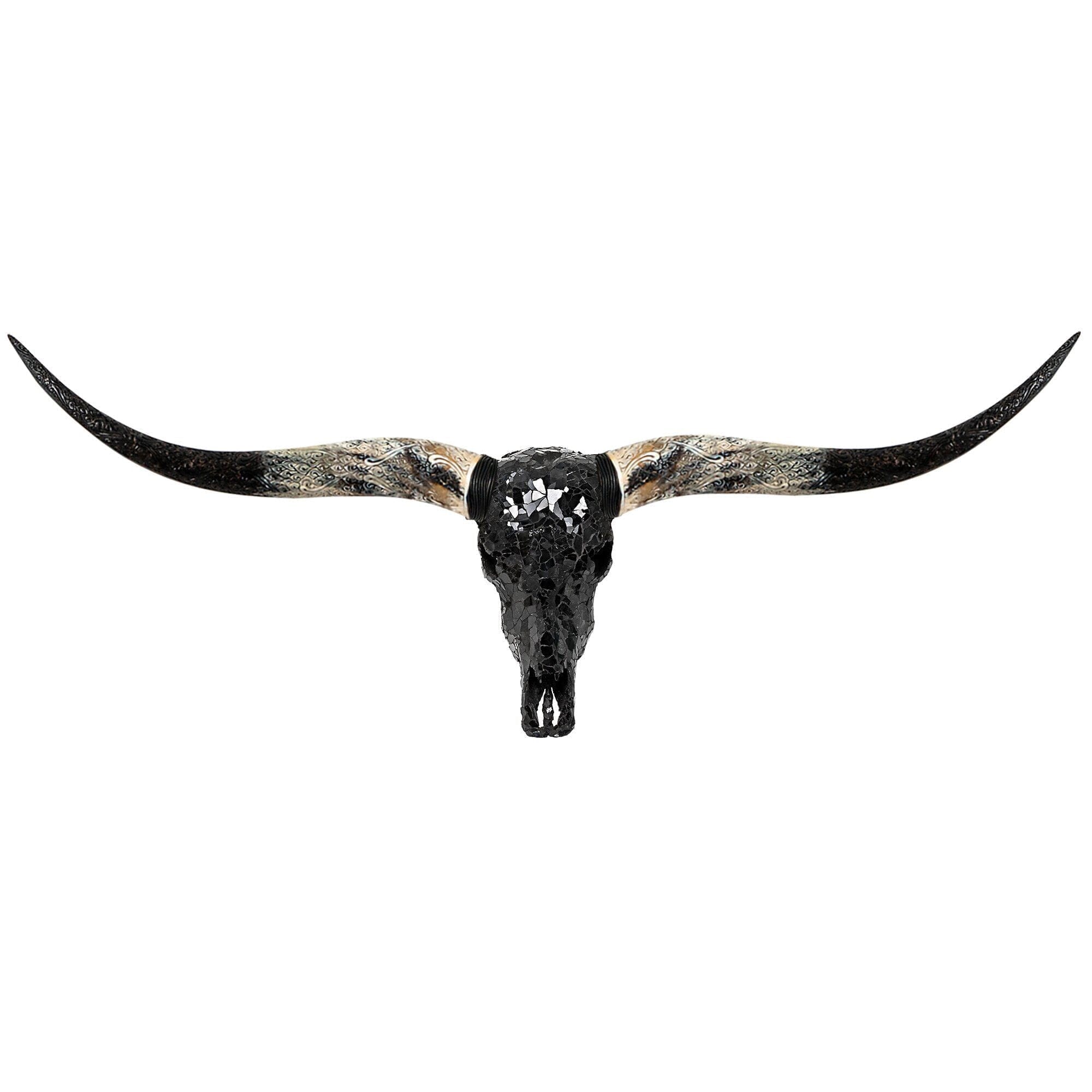 Longhorn Skull - Black Mirror // Mosaic Finish