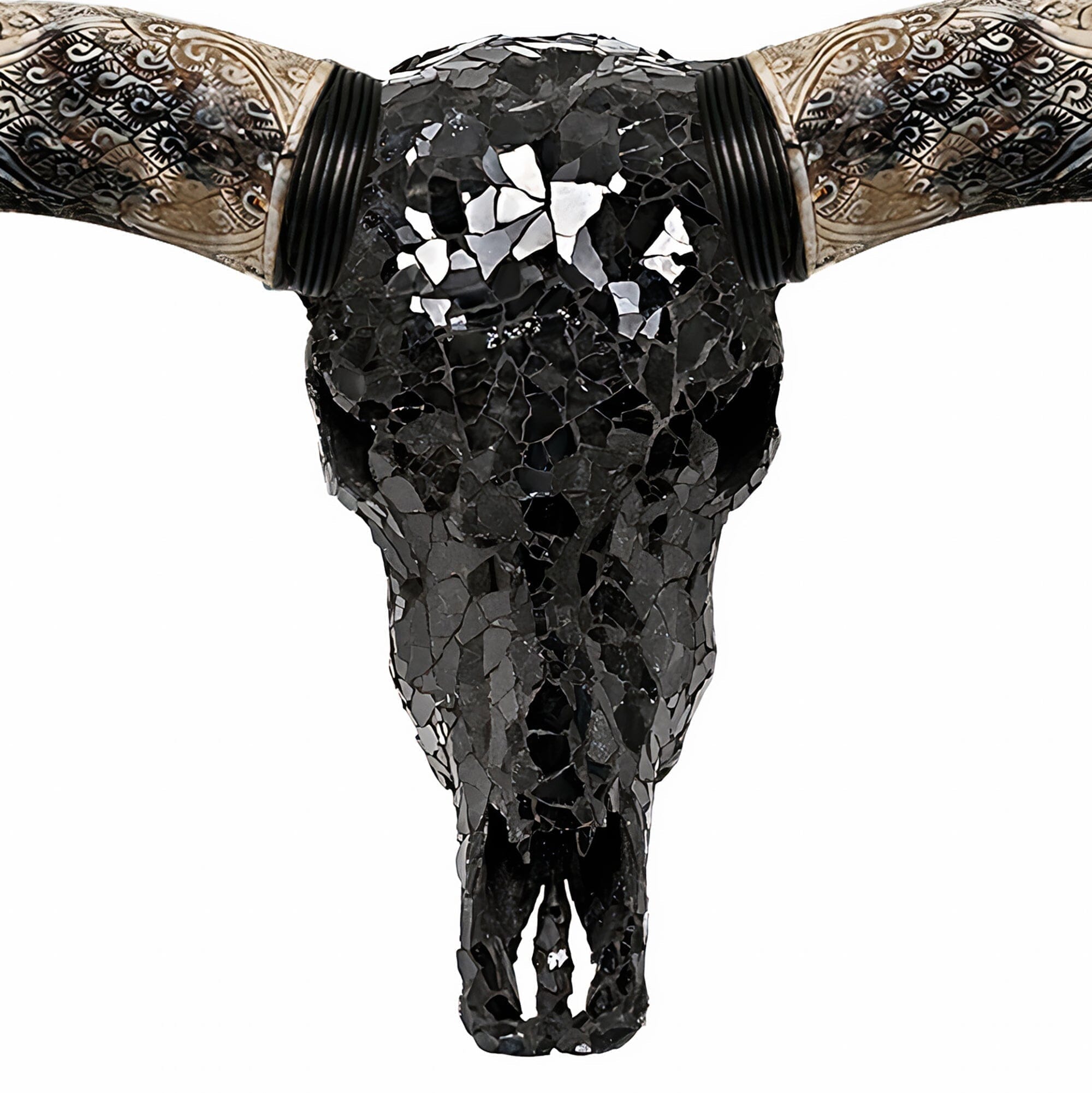 Longhorn Skull - Black Mirror // Mosaic Finish