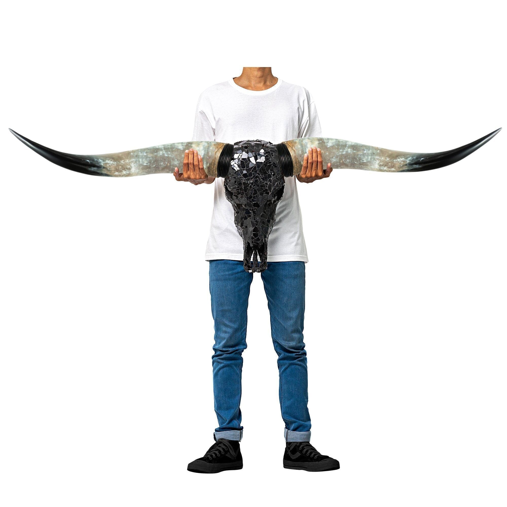 Longhorn Skull - Black Mirror // Mosaic Finish