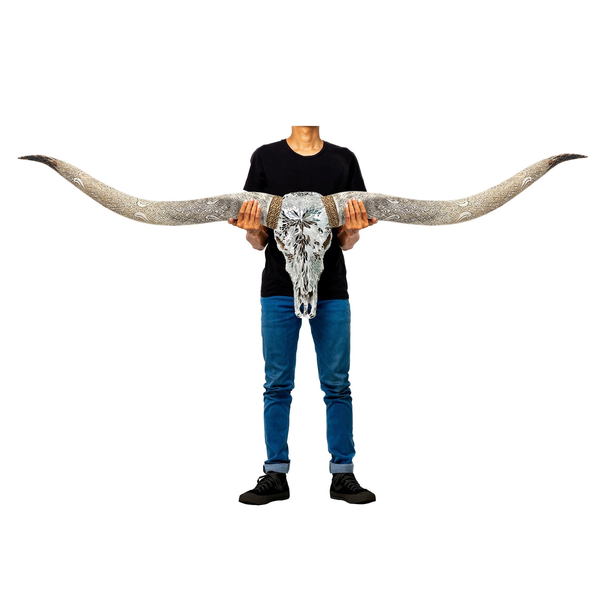Longhorn Skull // XL Horns -  Mirror // Mosaic Finish