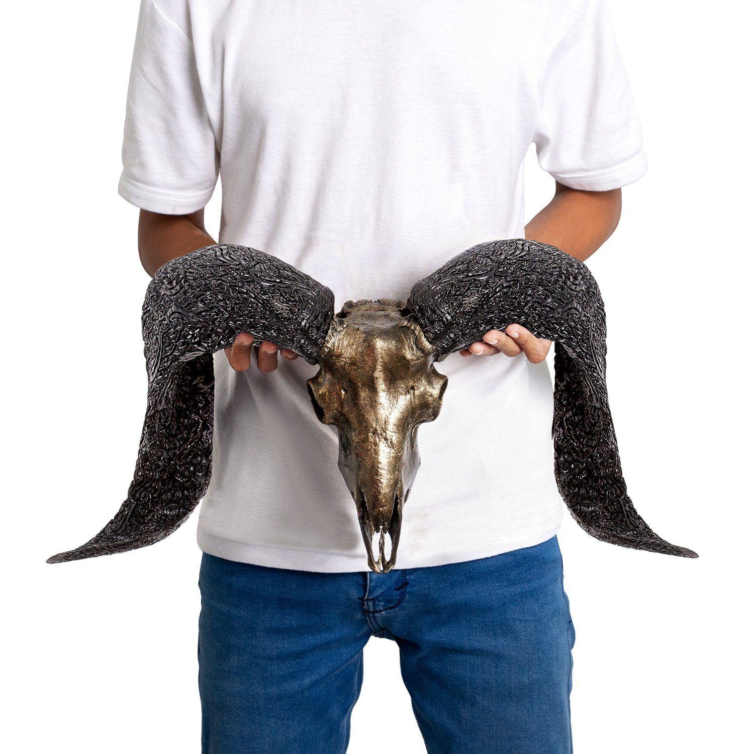 Ram Skull - Antique Bronze Storm // Metallic Finish