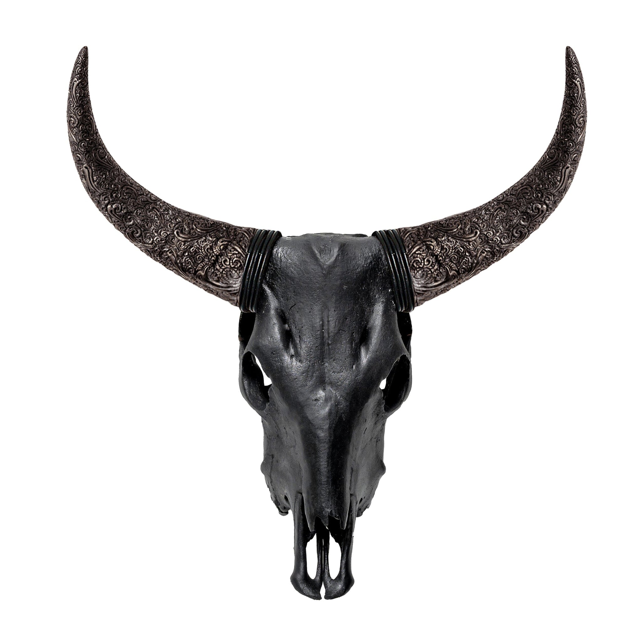 Cow Skull - Matte Black Storm