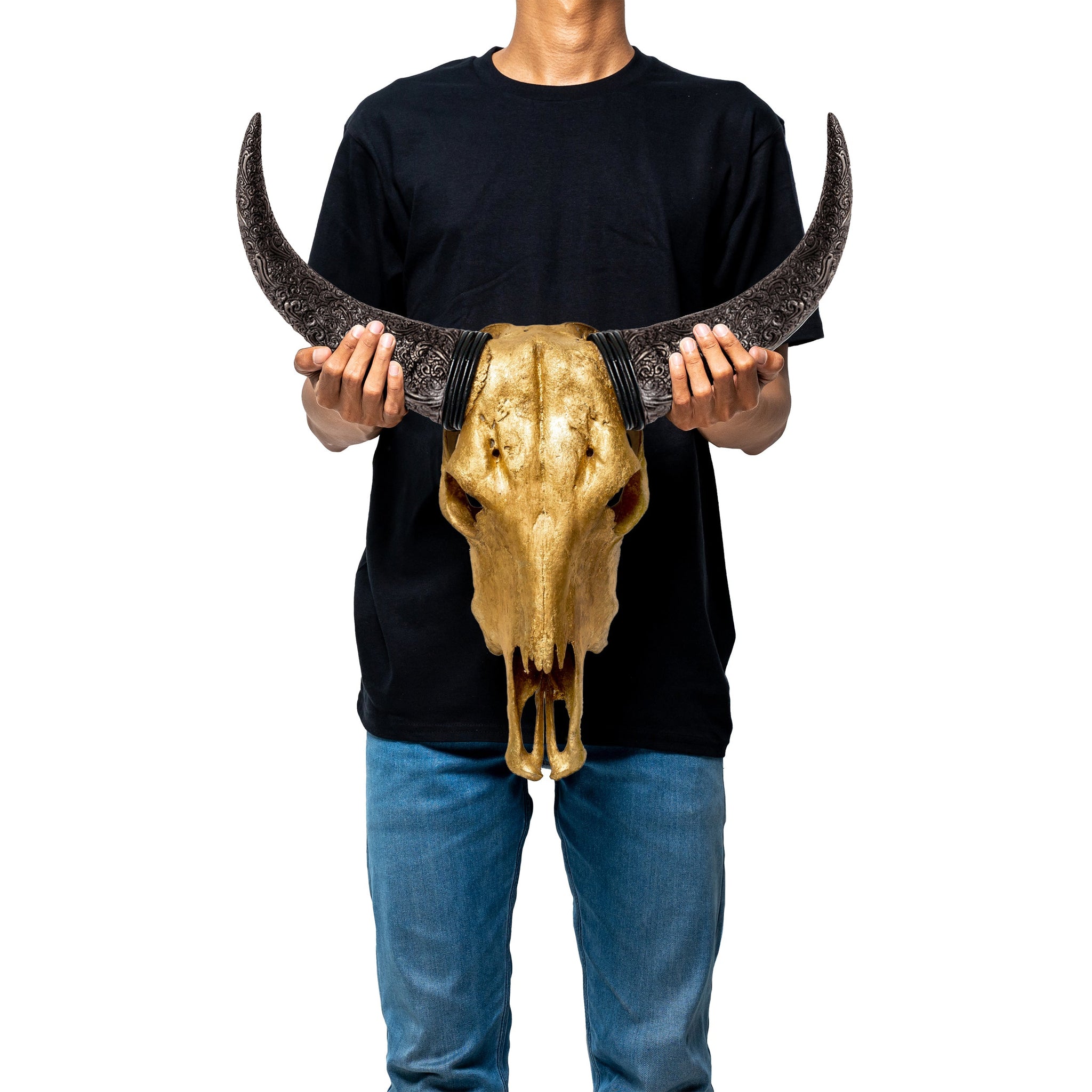 Cow Skull - Gold Leaf Storm