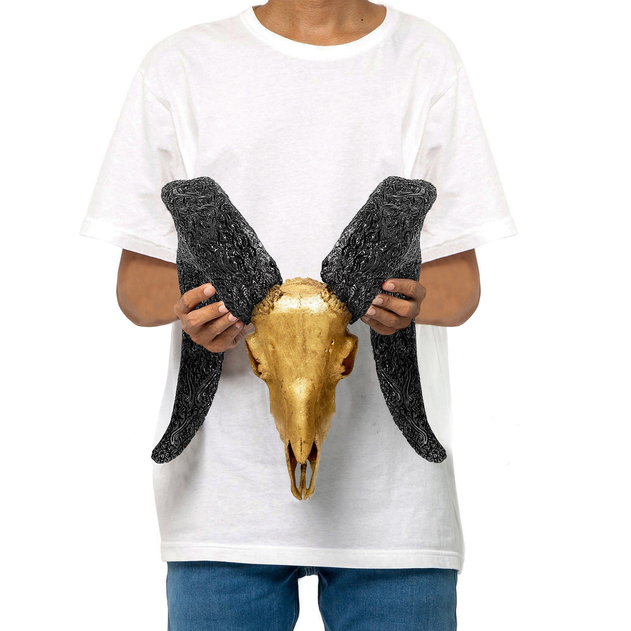 Ram Skull - Gold Leaf Storm