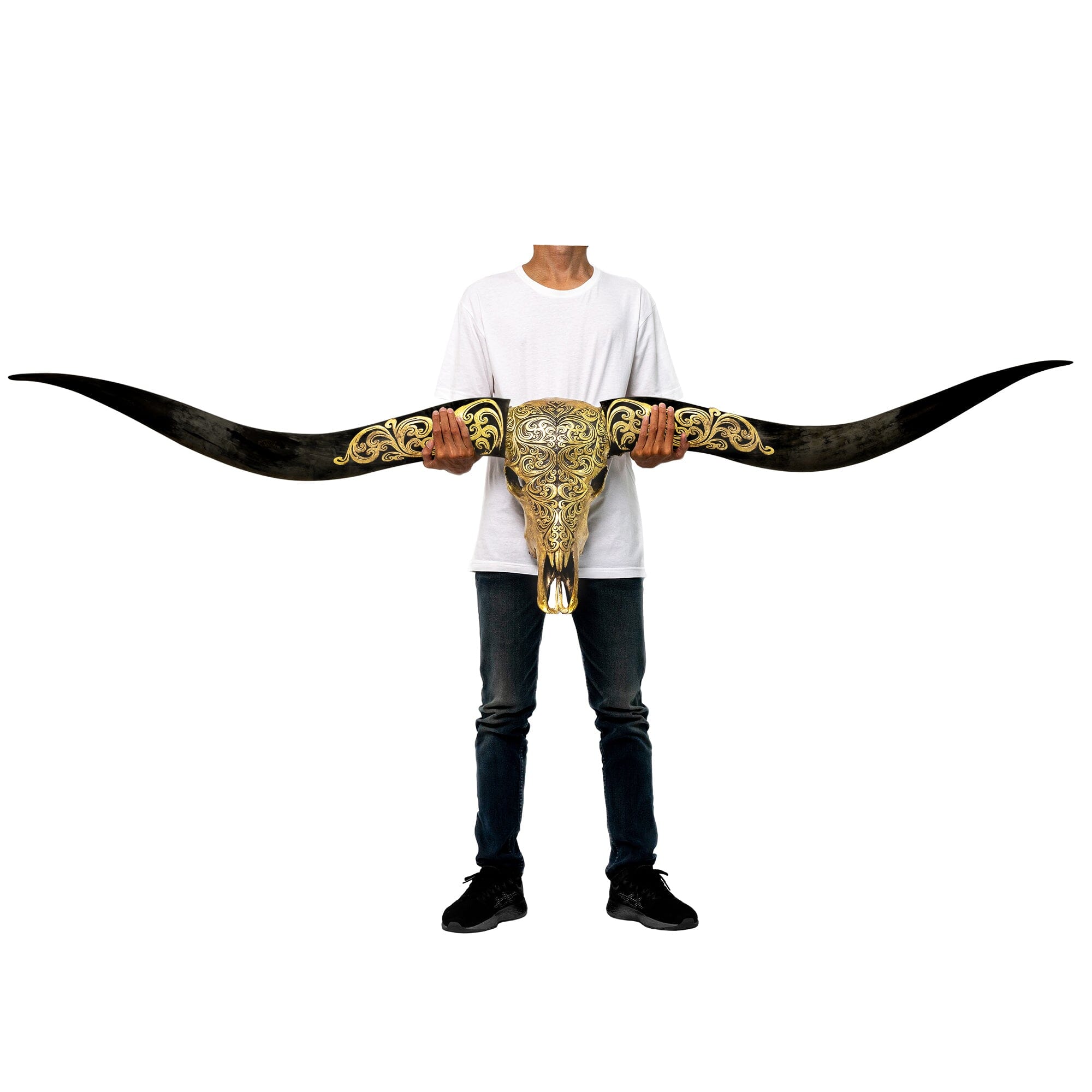 Longhorn Skull // XL Horns - Oriental Gold Metallic